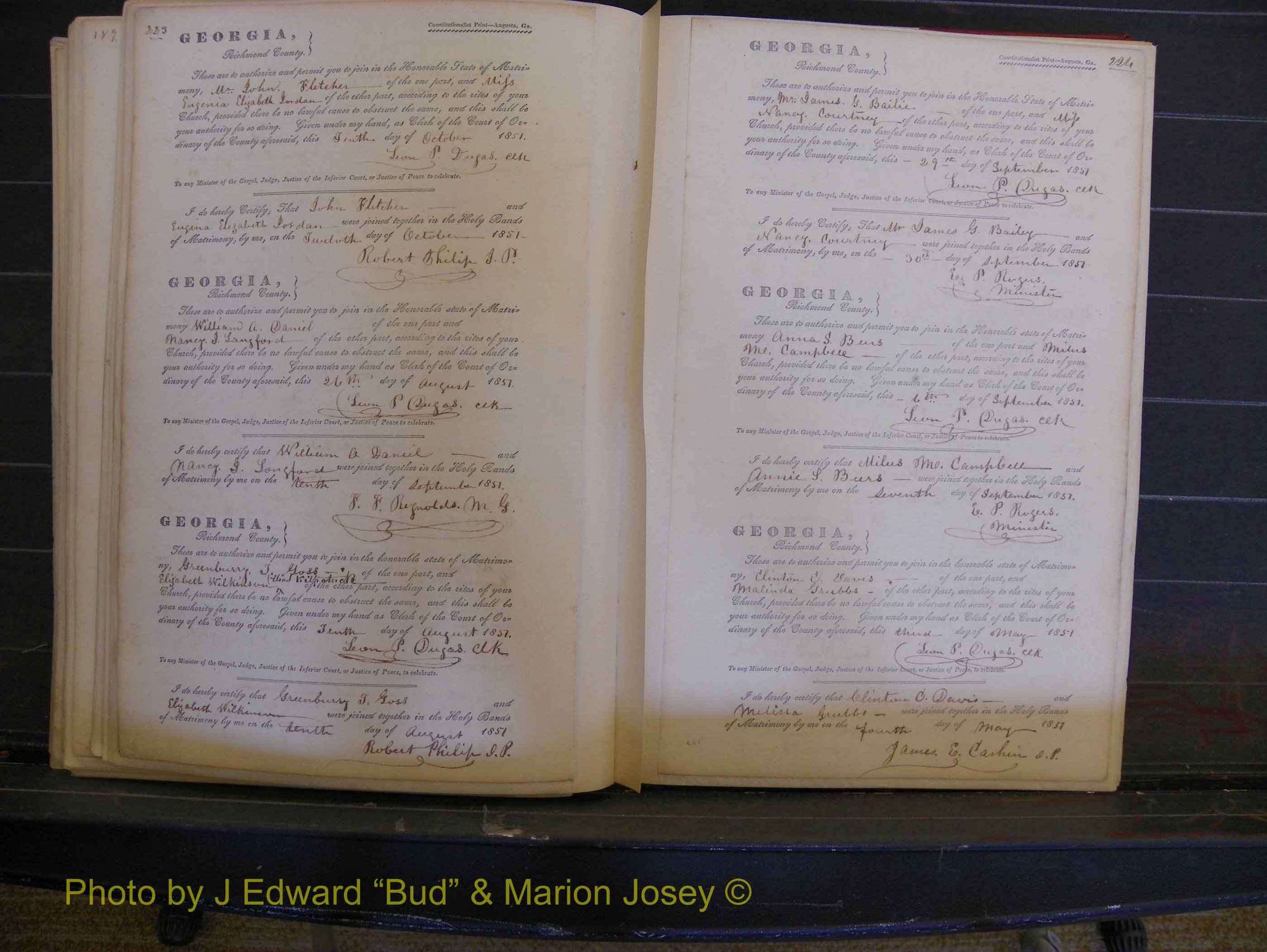 Richmond Marriages, Book B, 1839-1855 P 223-224.JPG