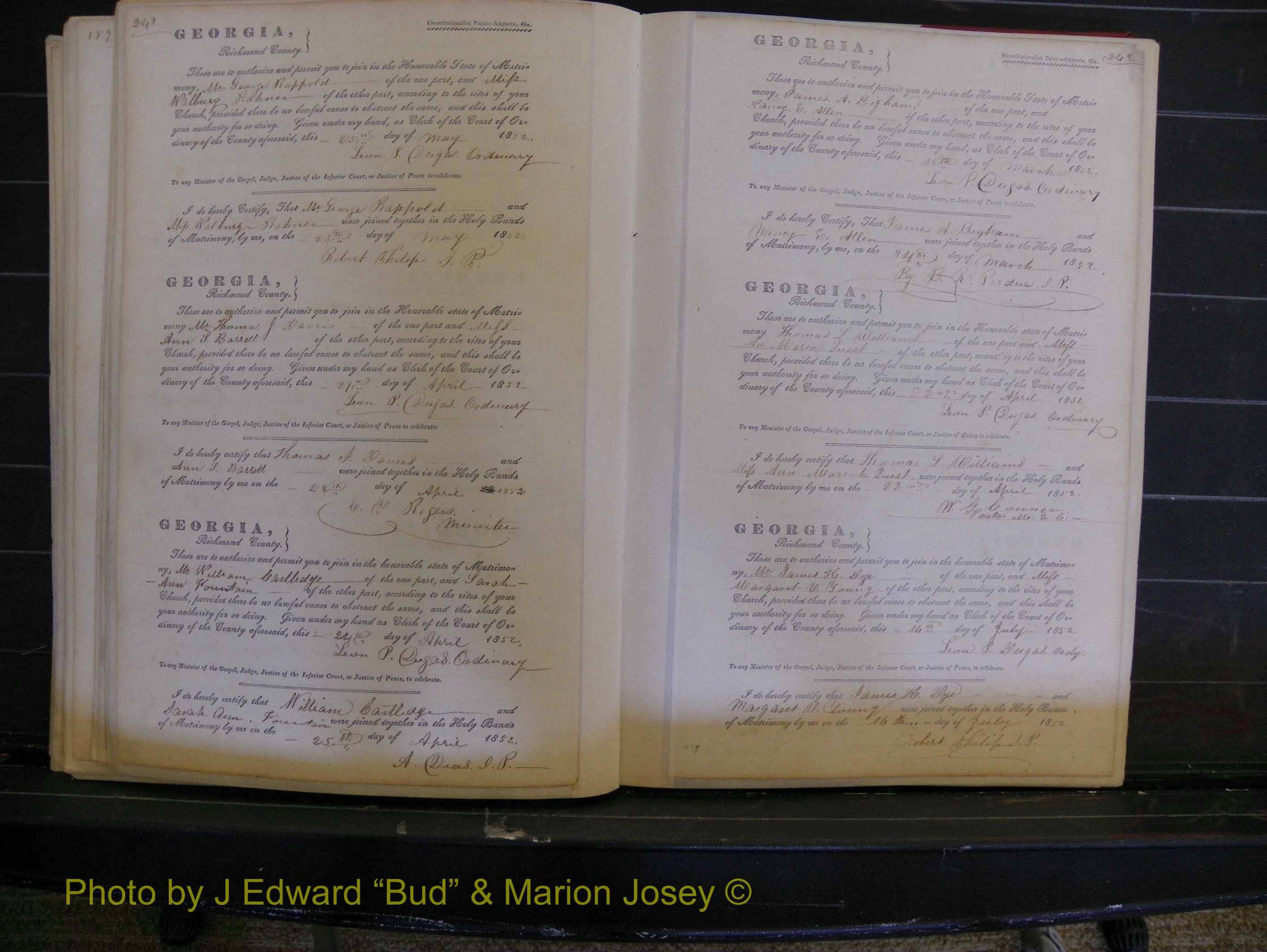 Richmond Marriages, Book B, 1839-1855 P 241-242.JPG