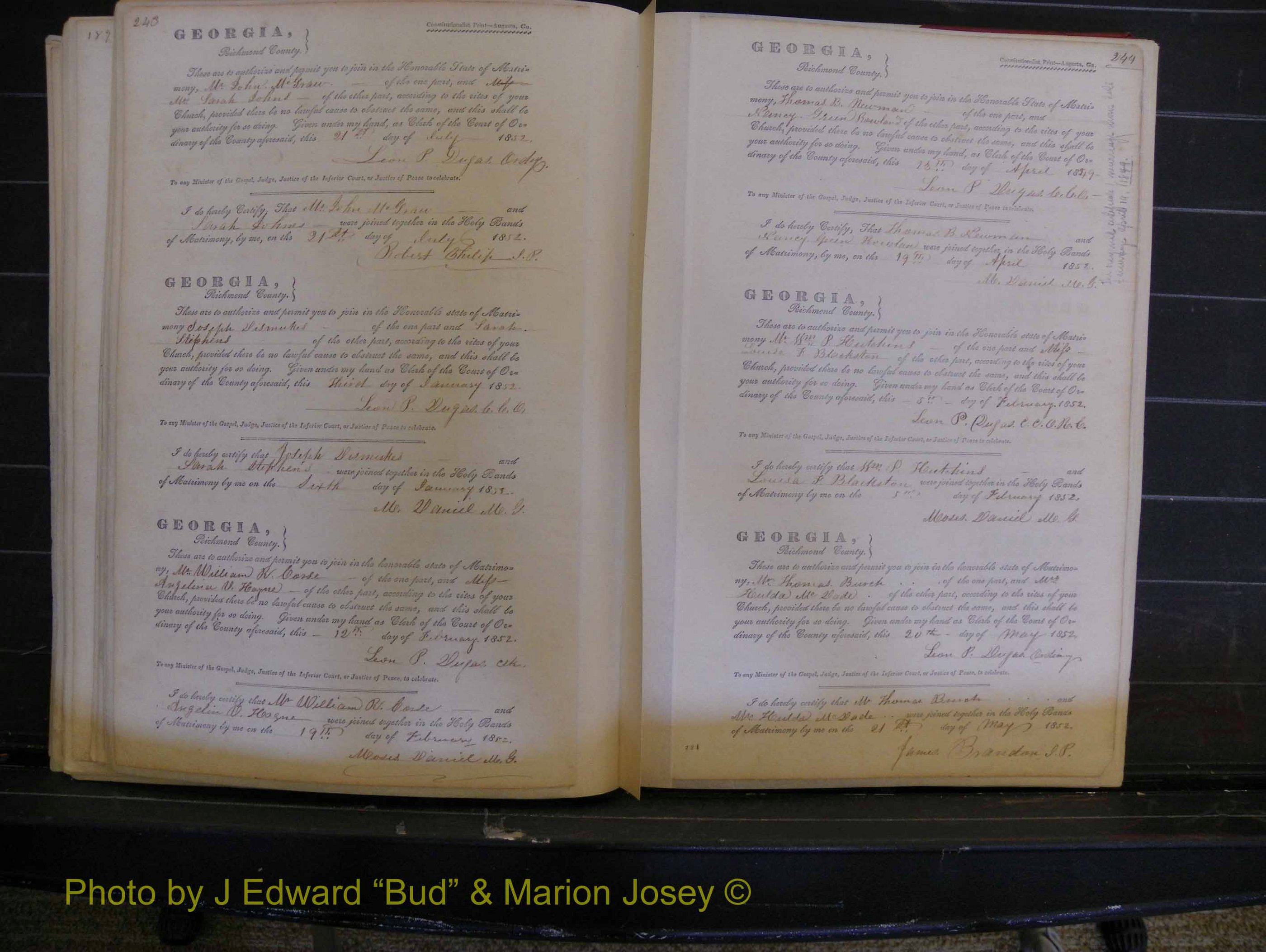 Richmond Marriages, Book B, 1839-1855 P 243-244.JPG