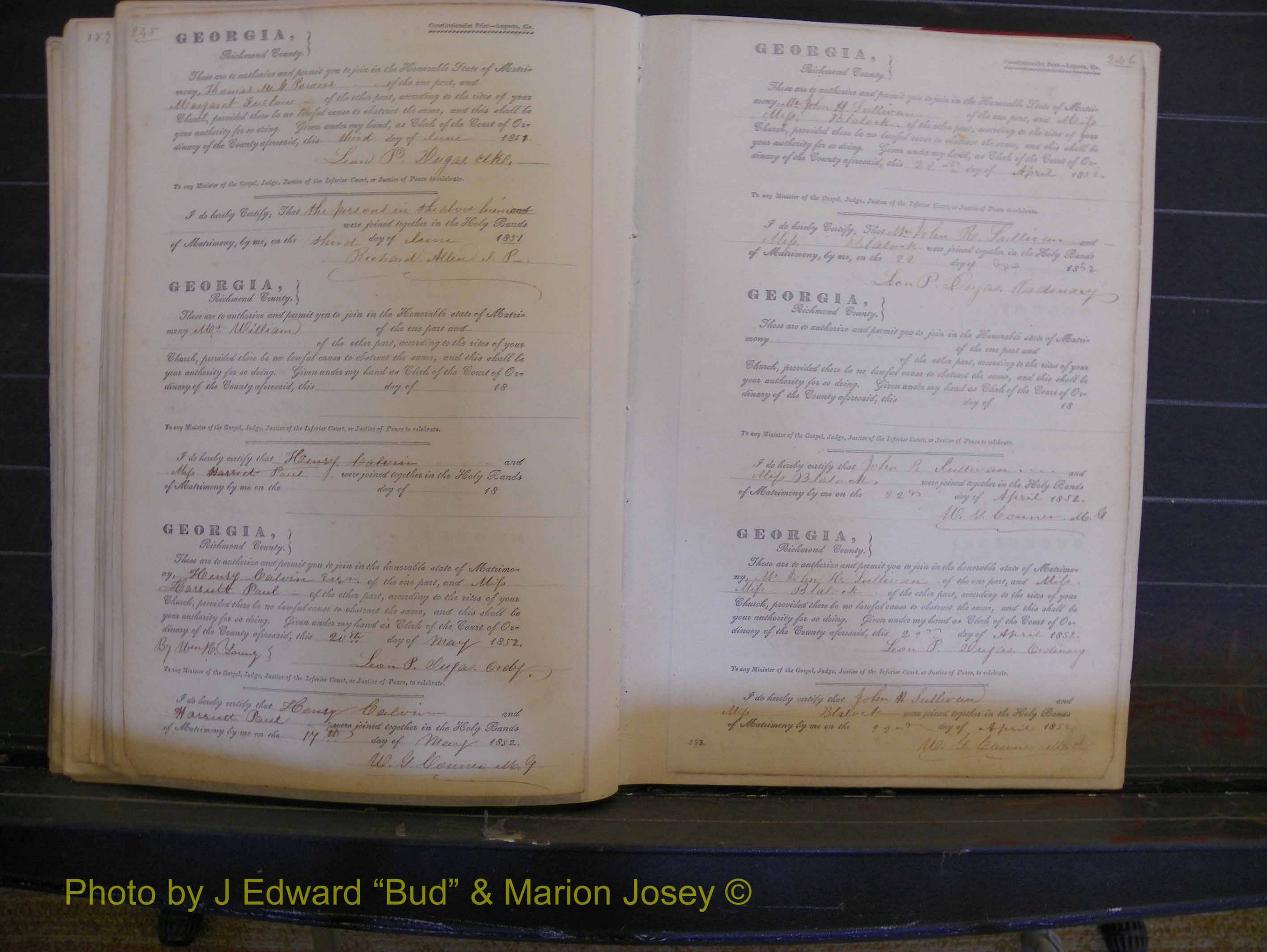 Richmond Marriages, Book B, 1839-1855 P 245-246.JPG