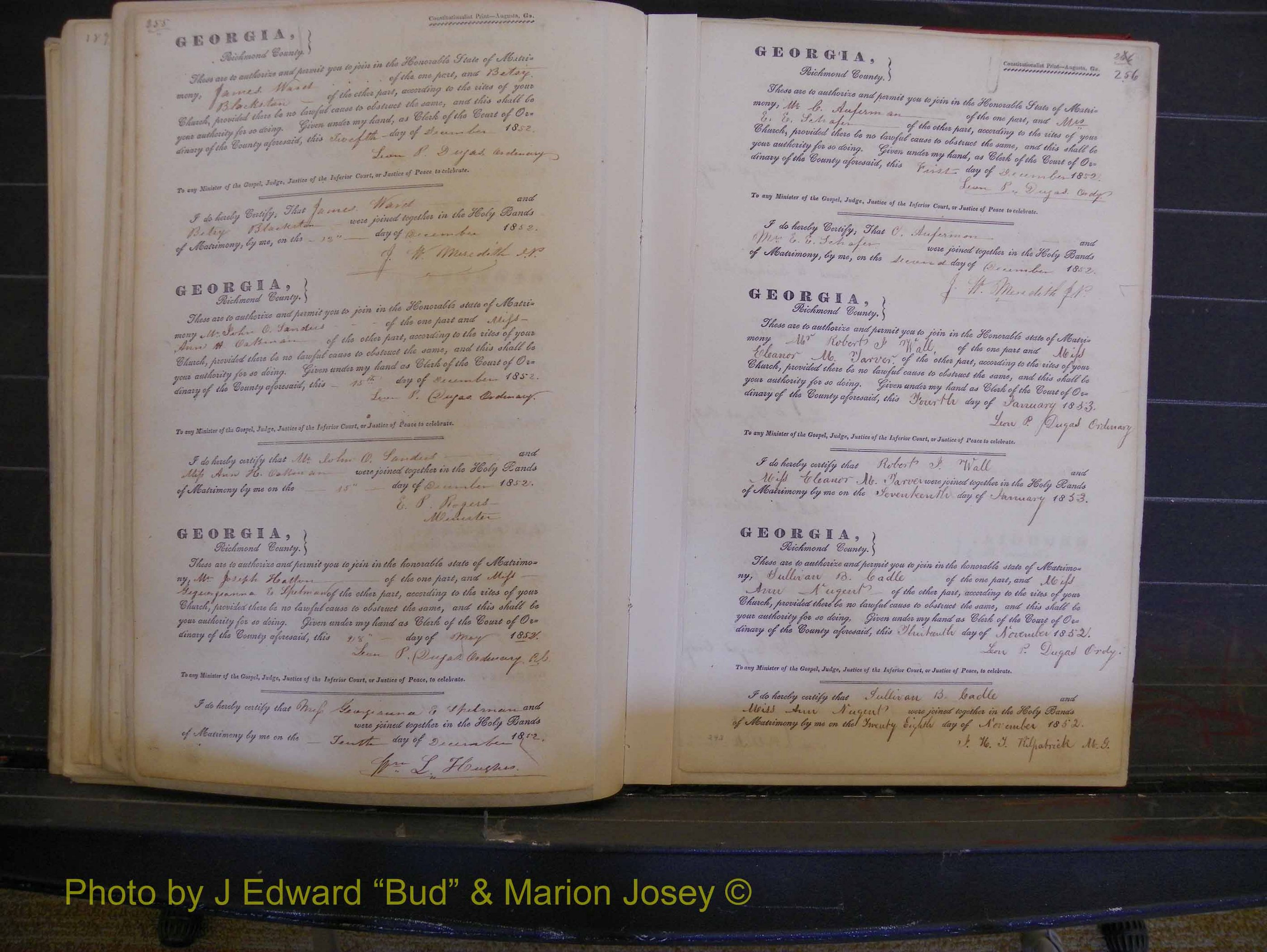 Richmond Marriages, Book B, 1839-1855 P 255-256.JPG