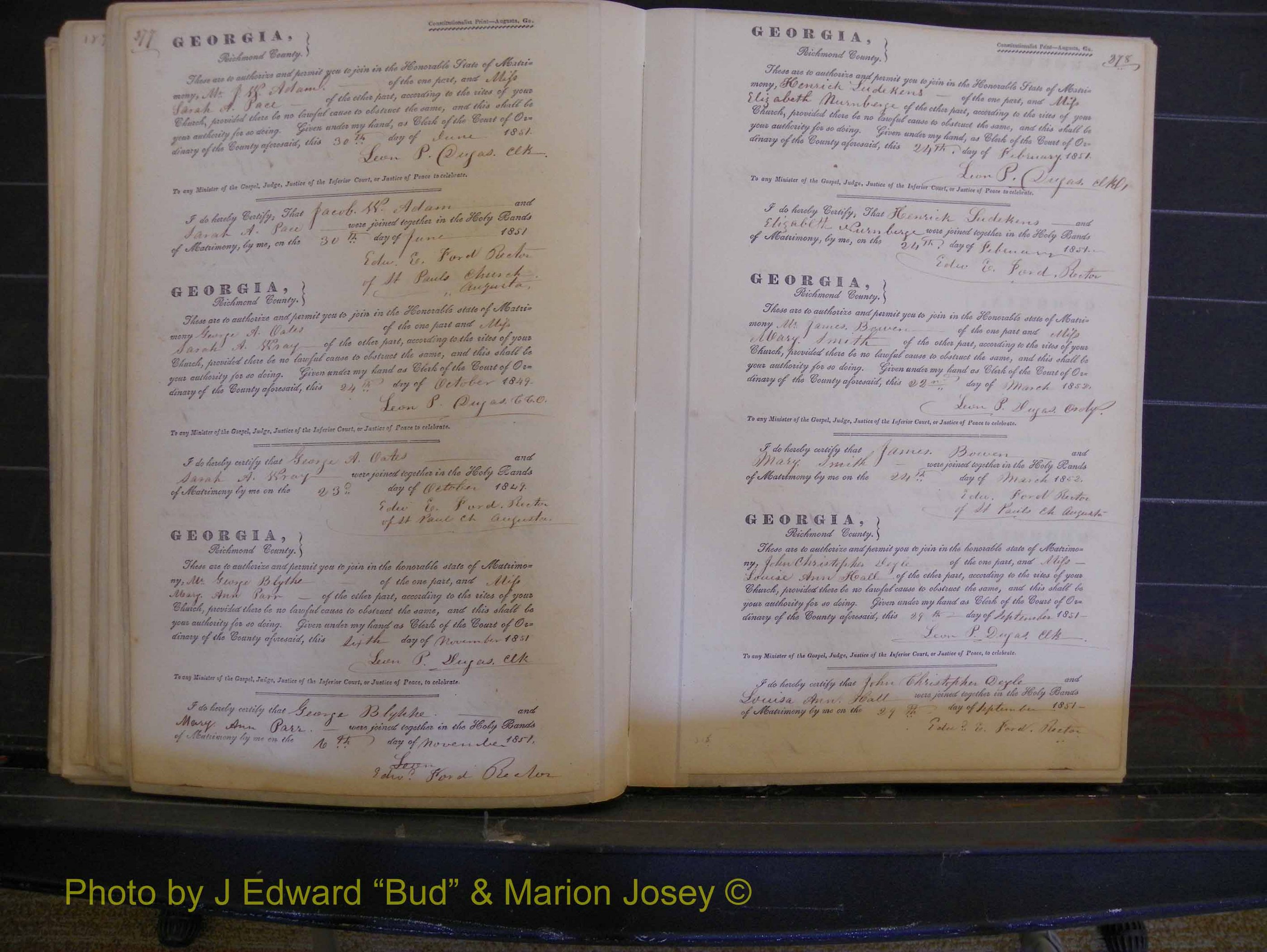 Richmond Marriages, Book B, 1839-1855 P 277-278.JPG