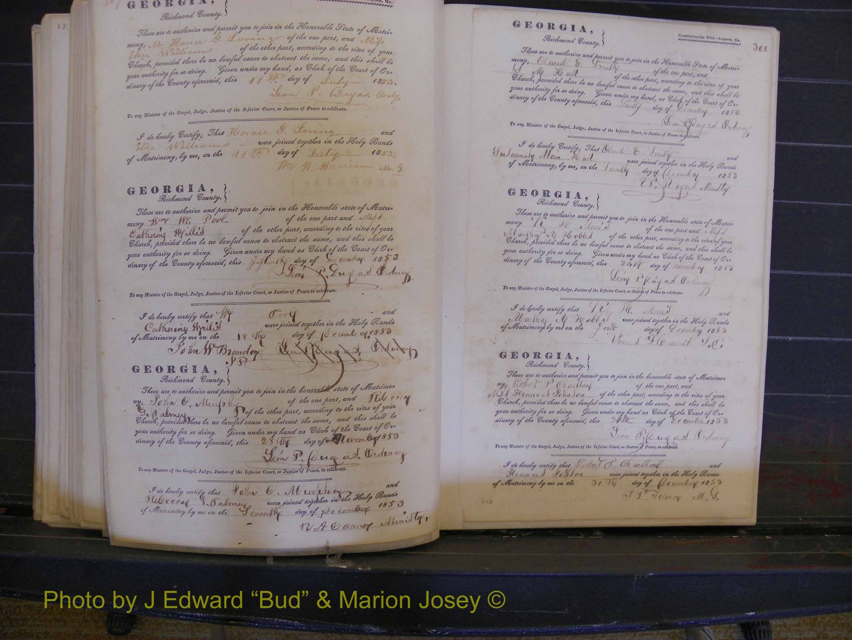Richmond Marriages, Book B, 1839-1855 P 307-308.JPG