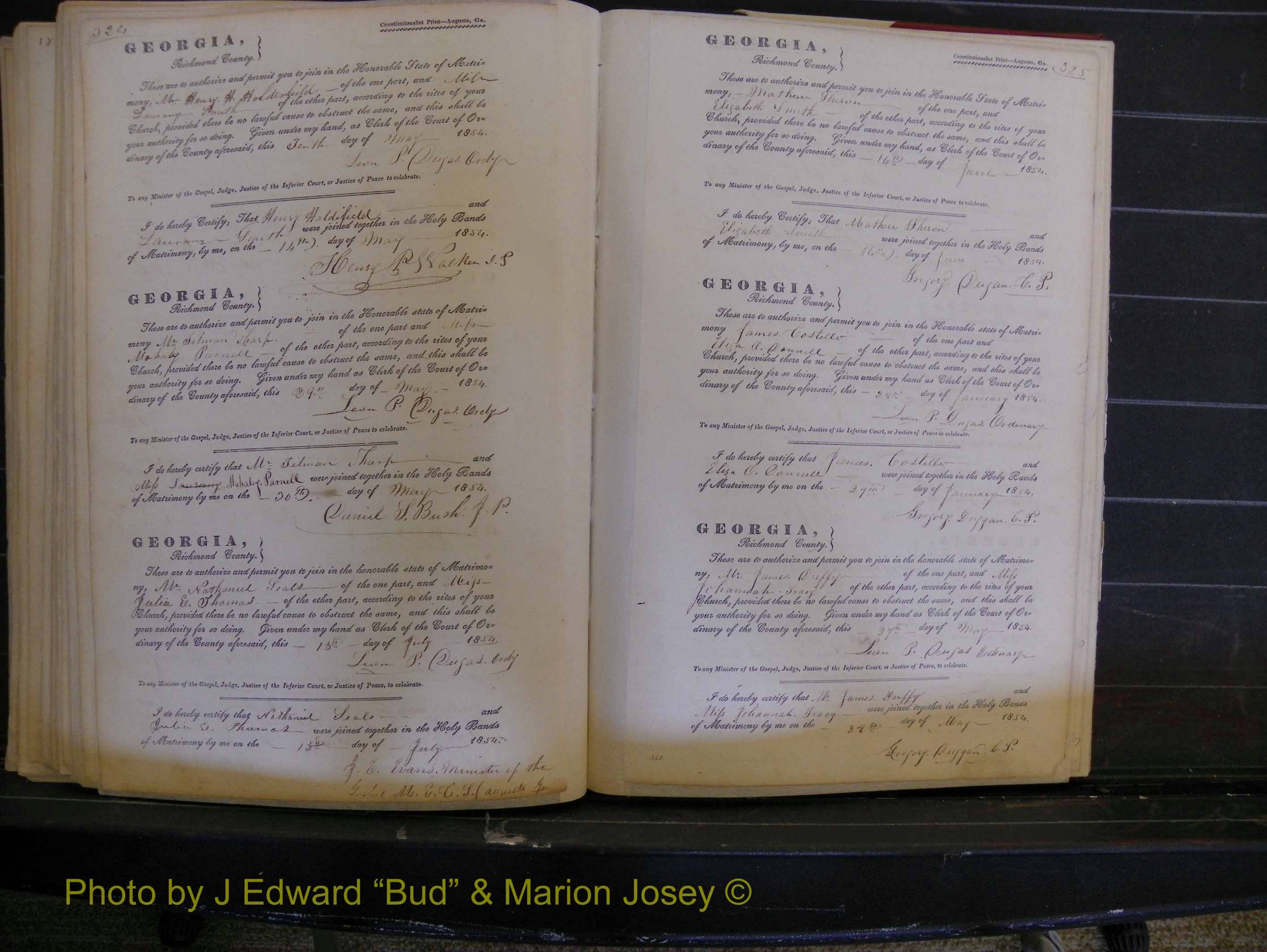 Richmond Marriages, Book B, 1839-1855 P 324-325.JPG