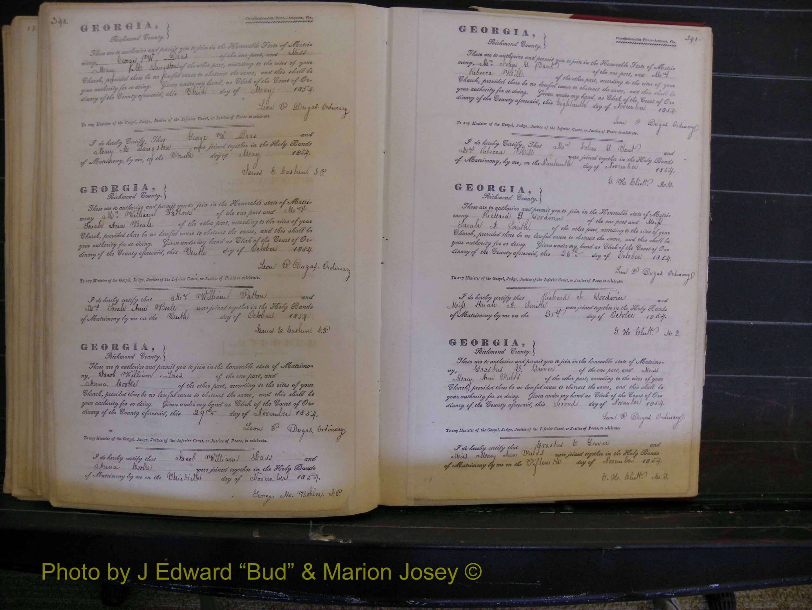 Richmond Marriages, Book B, 1839-1855 P 340-341.JPG