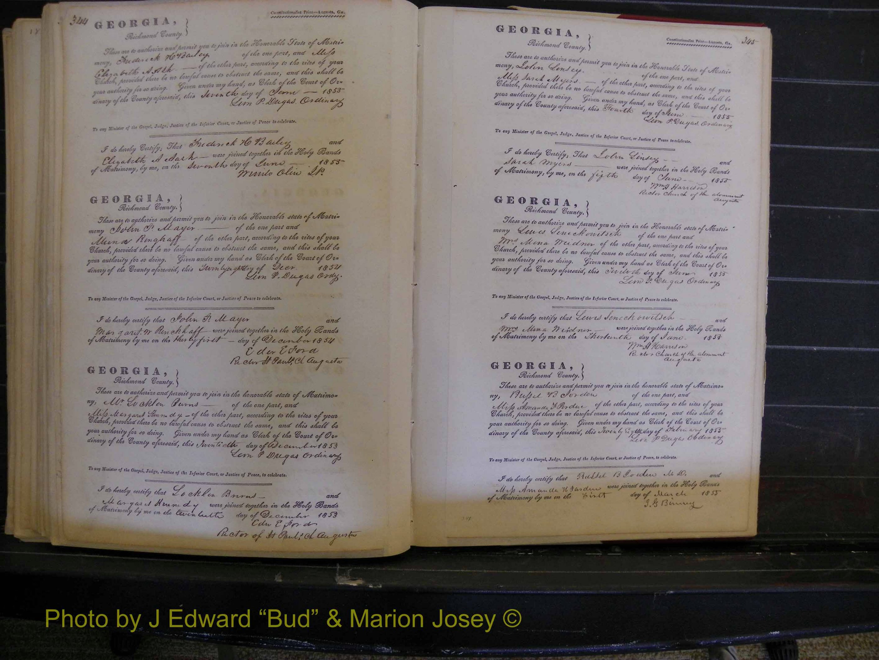 Richmond Marriages, Book B, 1839-1855 P 344-345.JPG