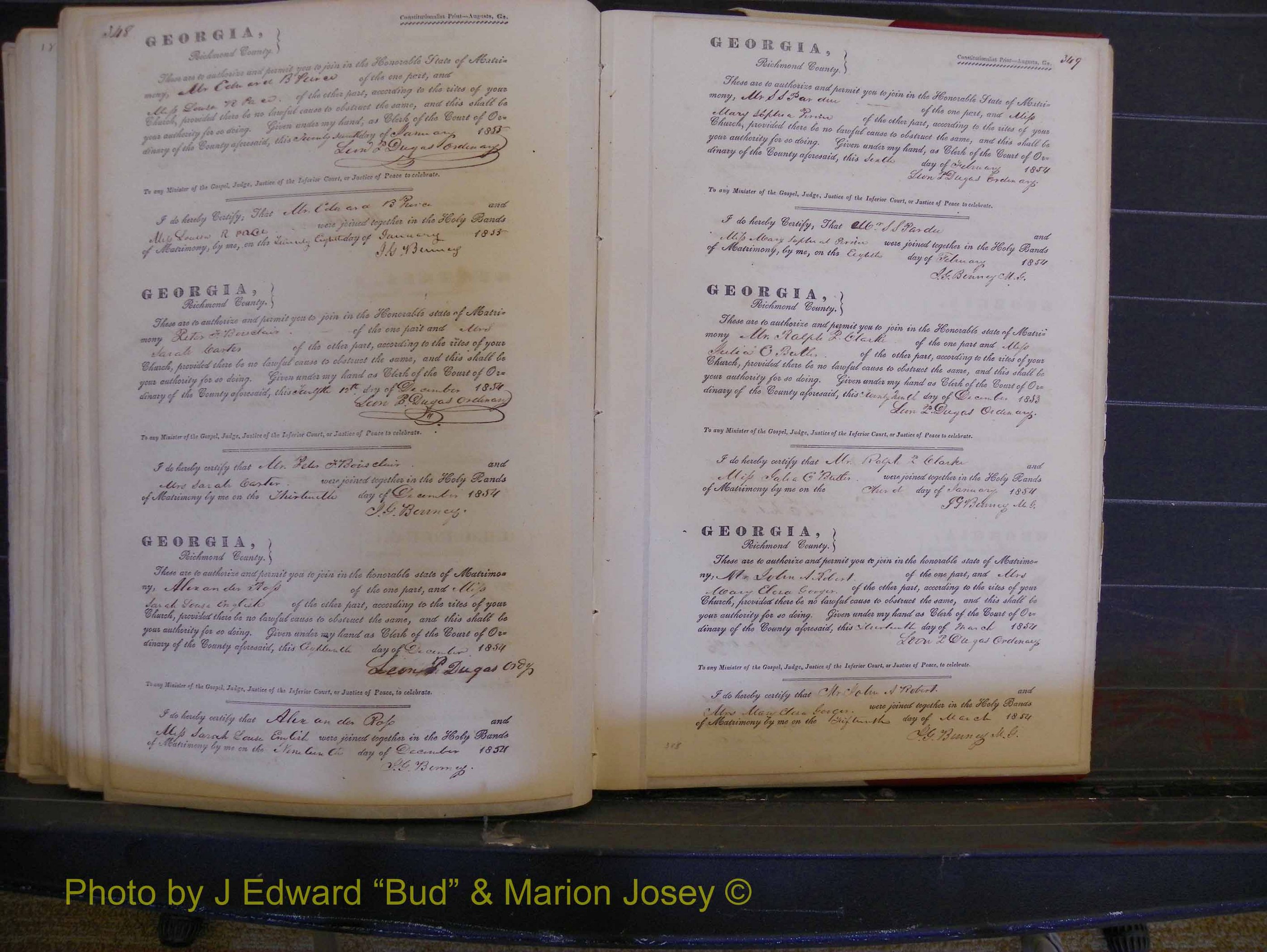 Richmond Marriages, Book B, 1839-1855 P 348-349.JPG