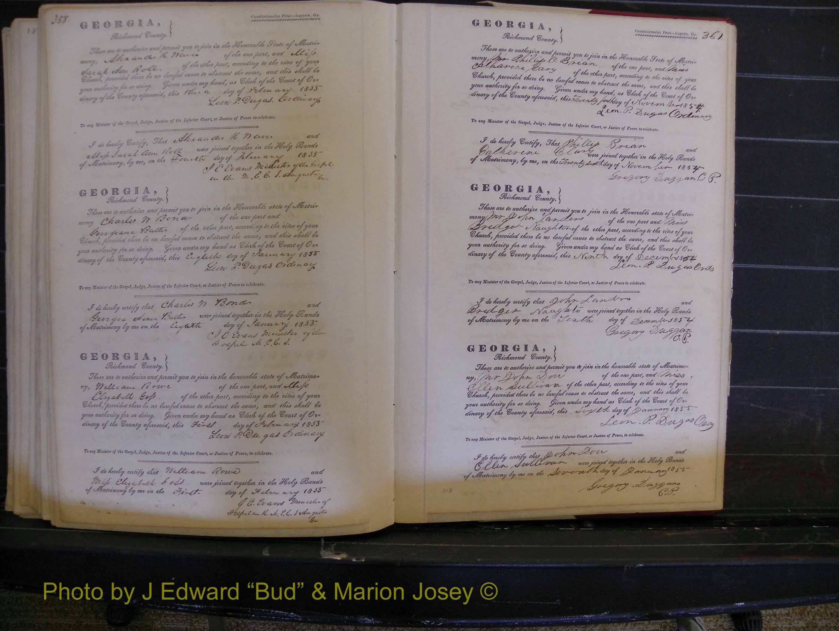 Richmond Marriages, Book B, 1839-1855 P 358-361.JPG