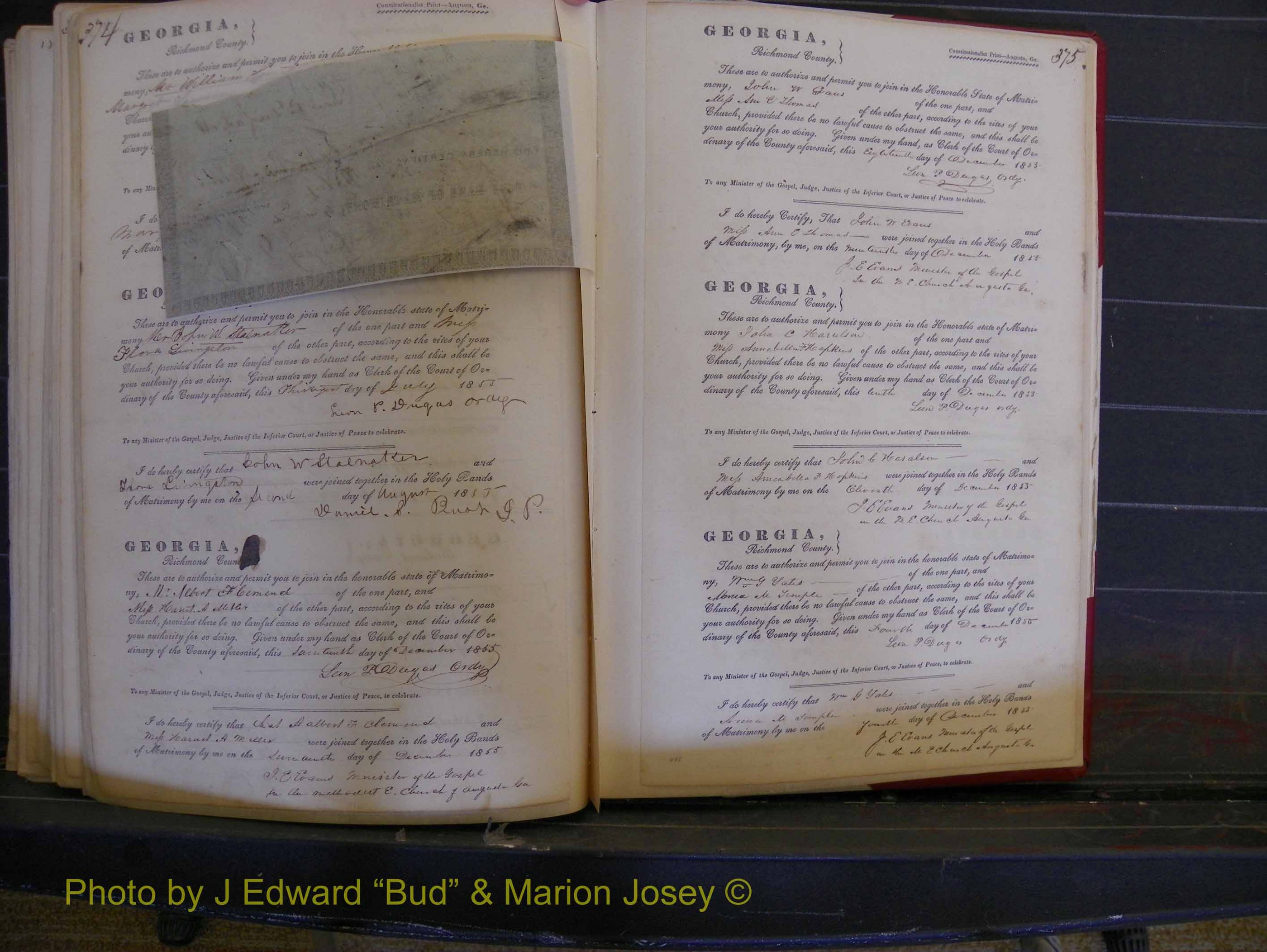 Richmond Marriages, Book B, 1839-1855 P 374-375a.JPG