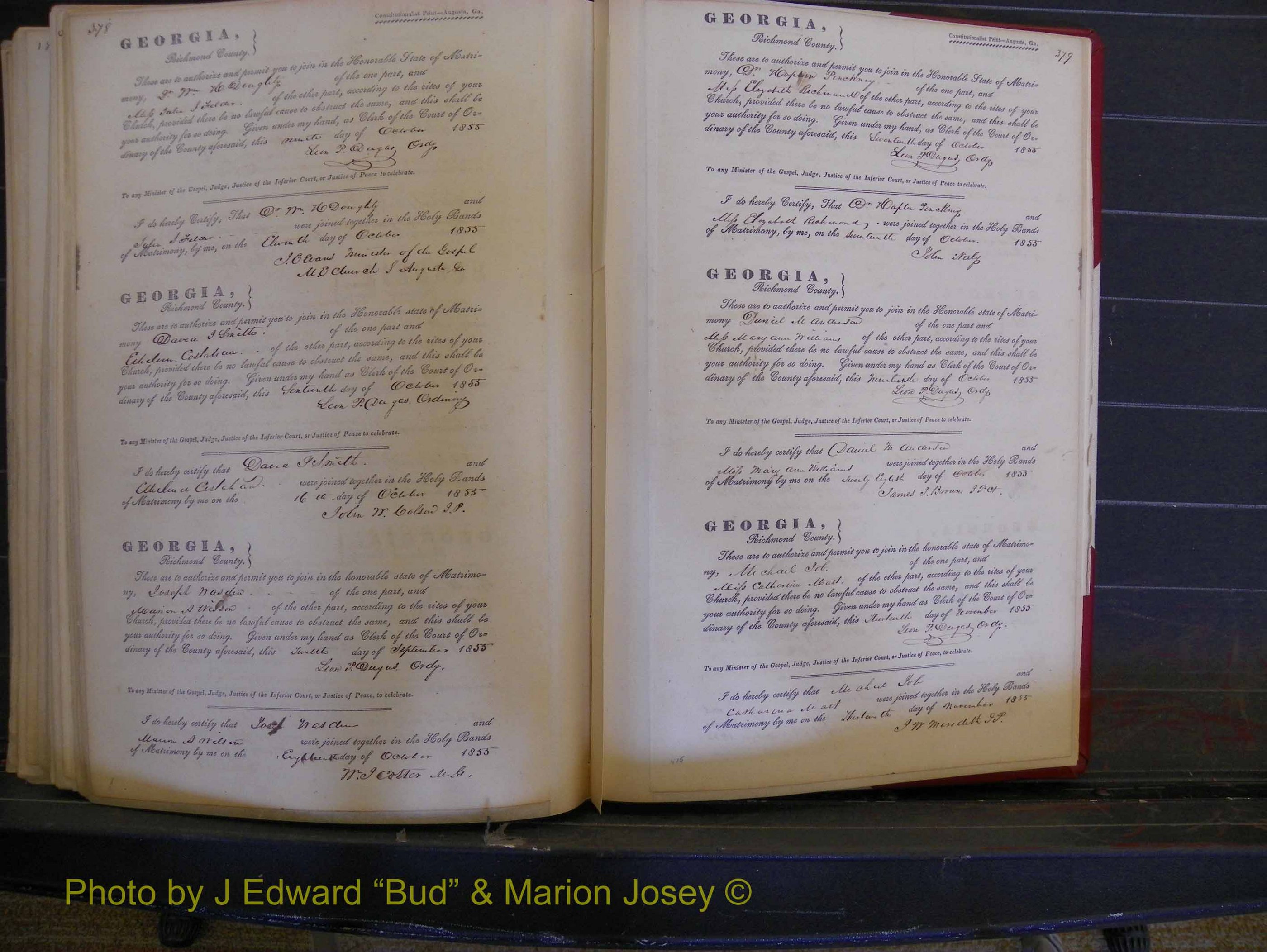 Richmond Marriages, Book B, 1839-1855 P 378-379.JPG