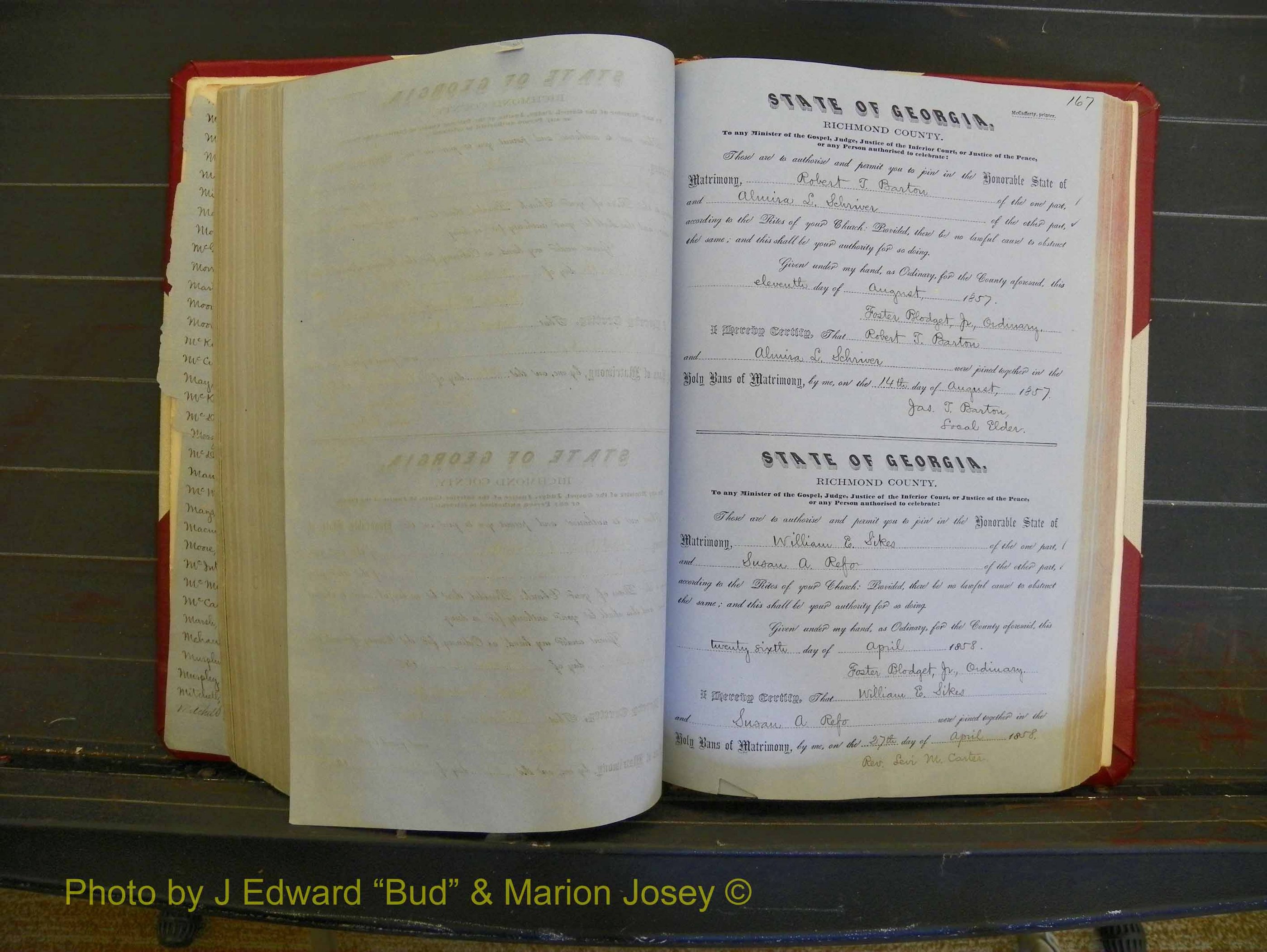 Richmond Marriages, Book C, 1856-1863 P 167.JPG