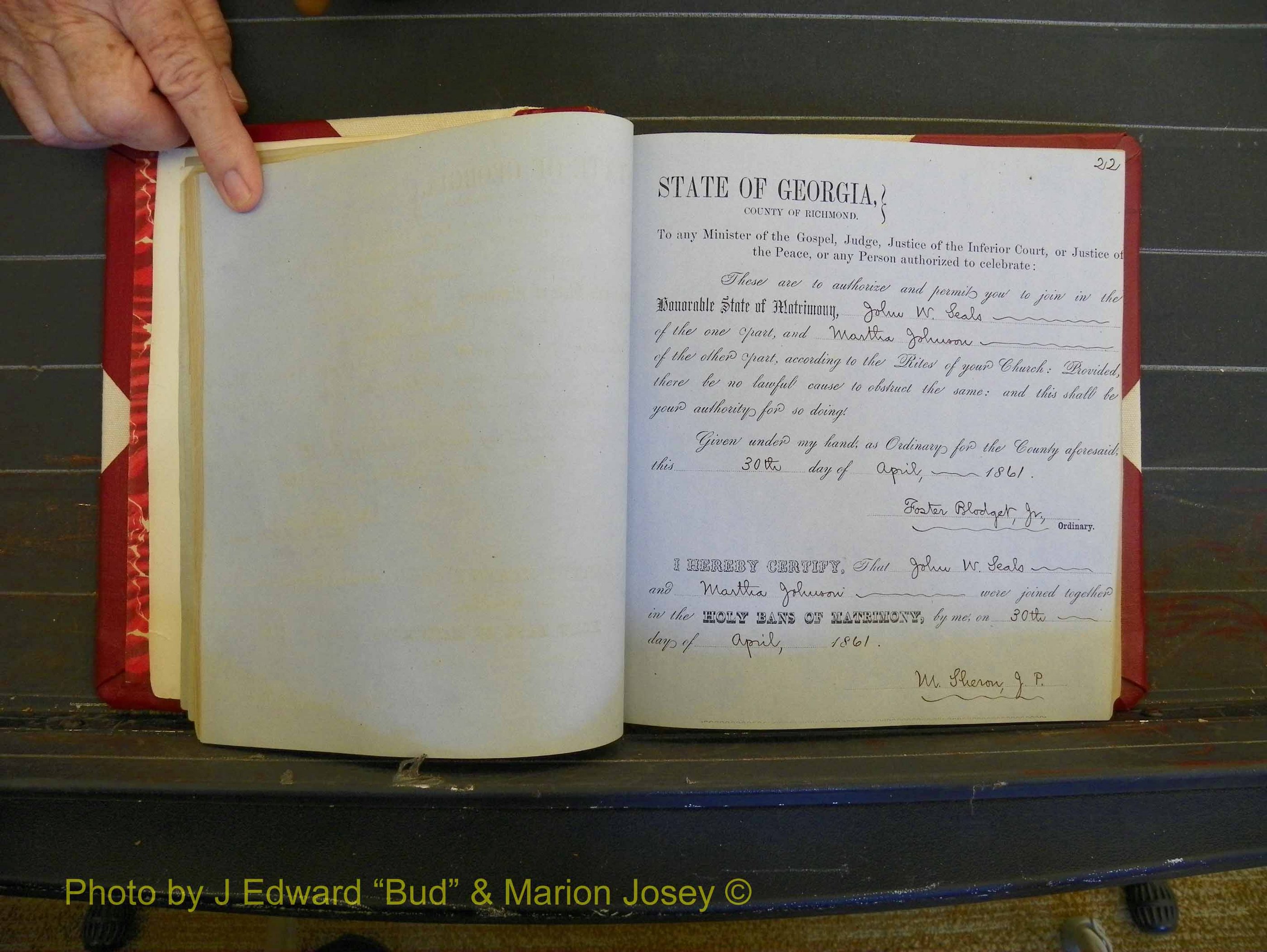 Richmond Marriages, Book D, 1863-1864 P 022.JPG