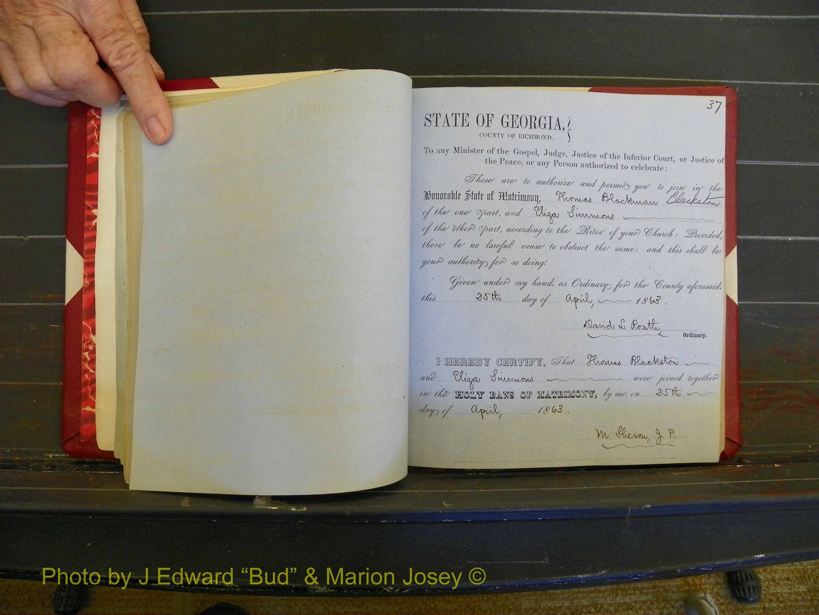 Richmond Marriages, Book D, 1863-1864 P 037.JPG
