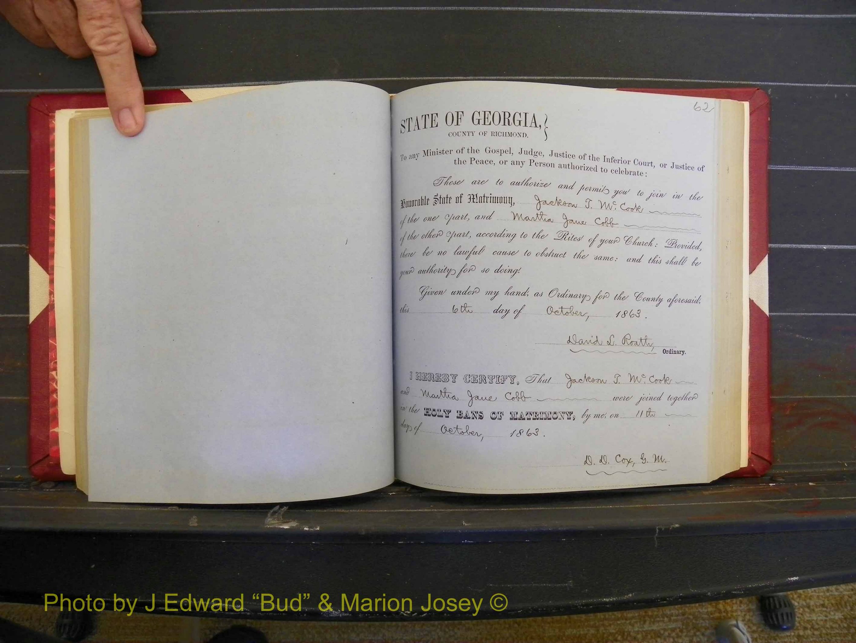 Richmond Marriages, Book D, 1863-1864 P 062.JPG