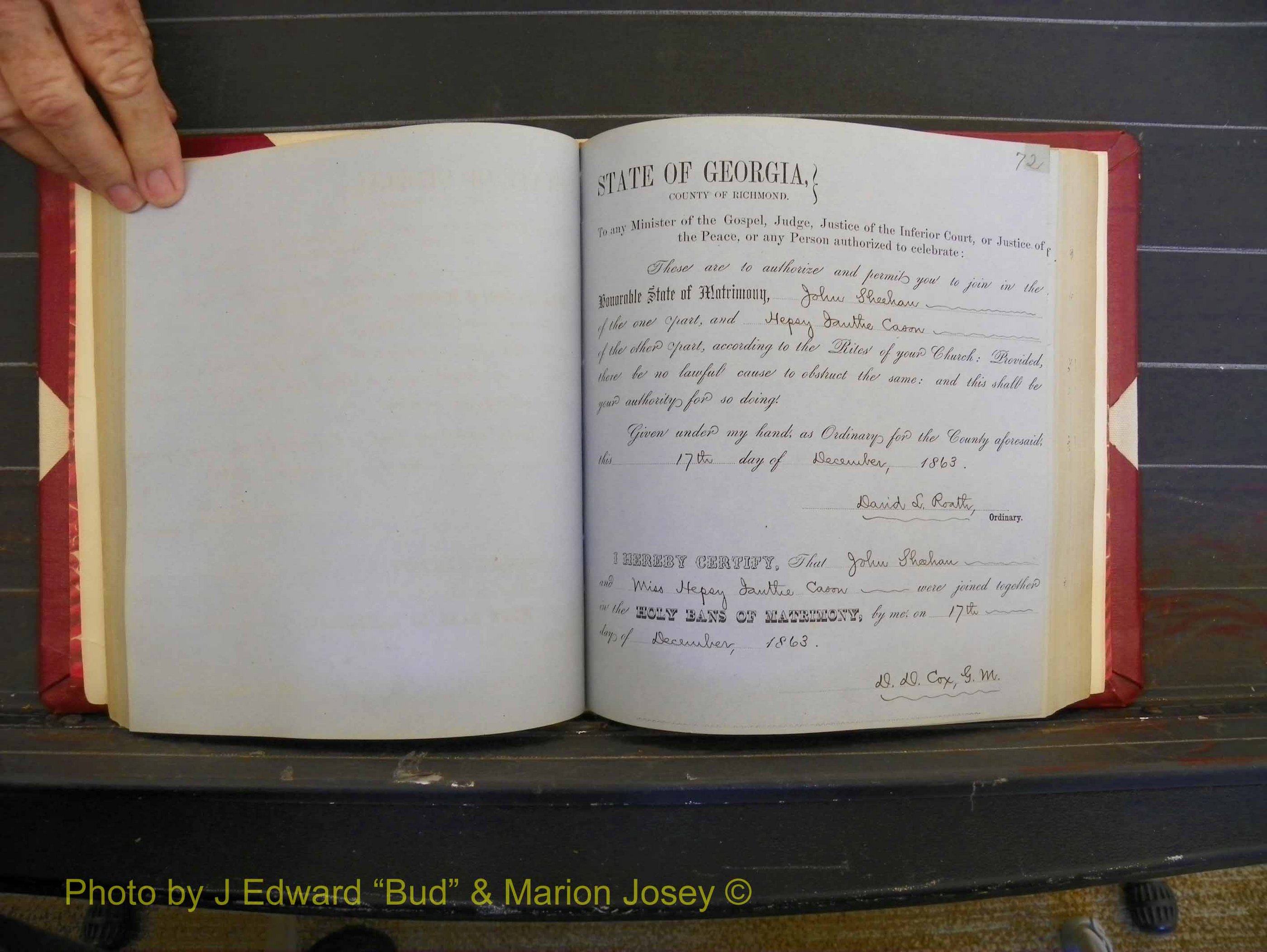 Richmond Marriages, Book D, 1863-1864 P 072.JPG