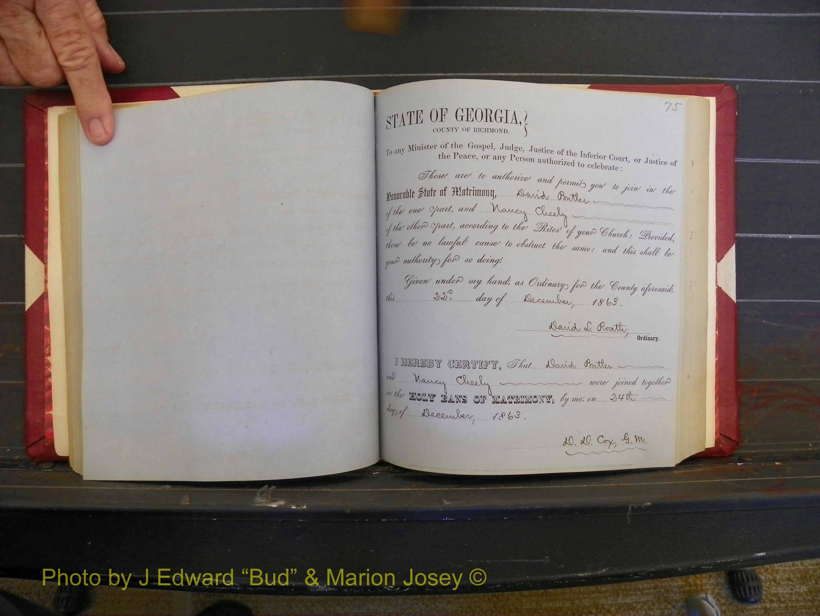 Richmond Marriages, Book D, 1863-1864 P 075.JPG