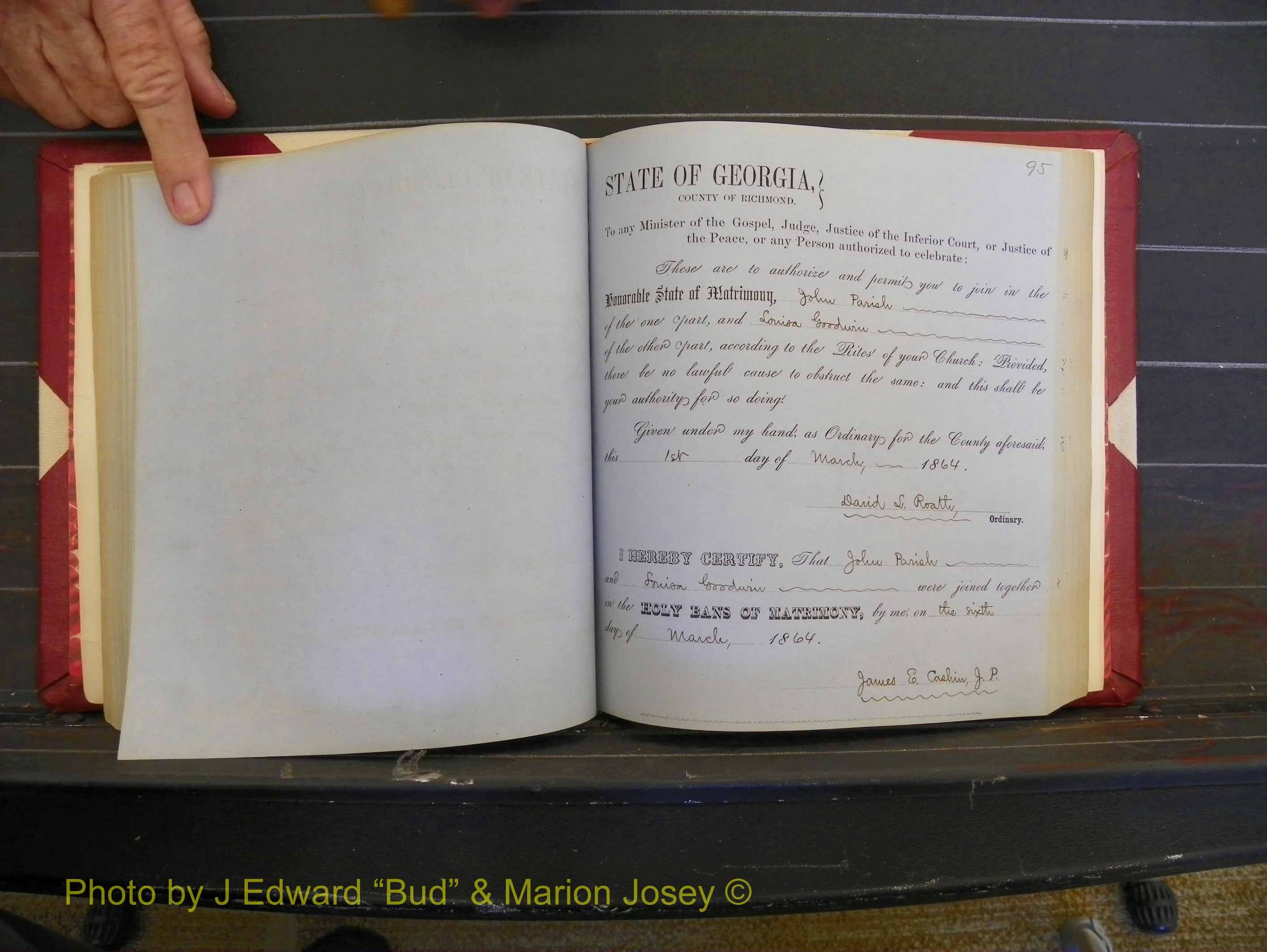 Richmond Marriages, Book D, 1863-1864 P 095.JPG