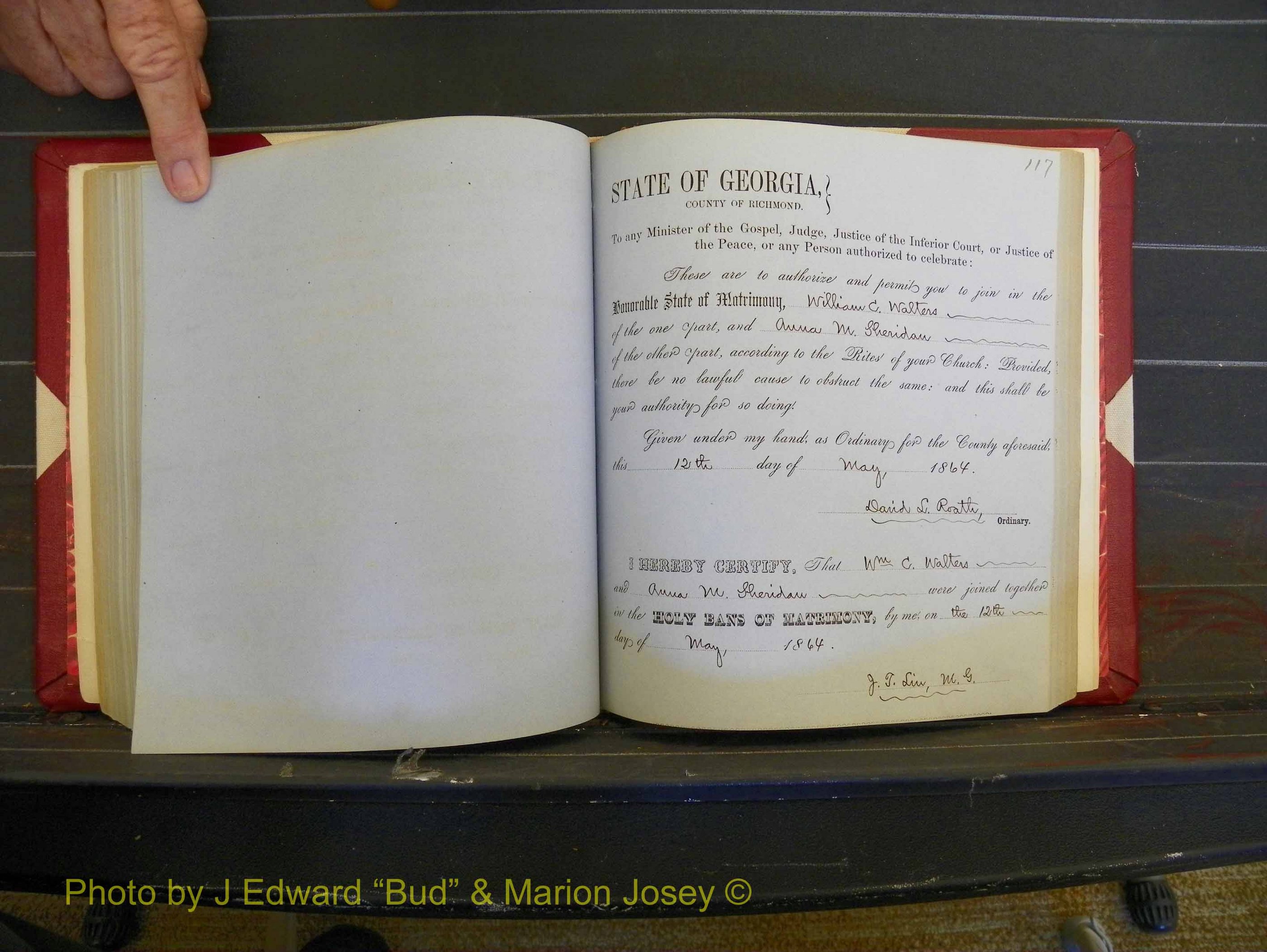 Richmond Marriages, Book D, 1863-1864 P 117.JPG