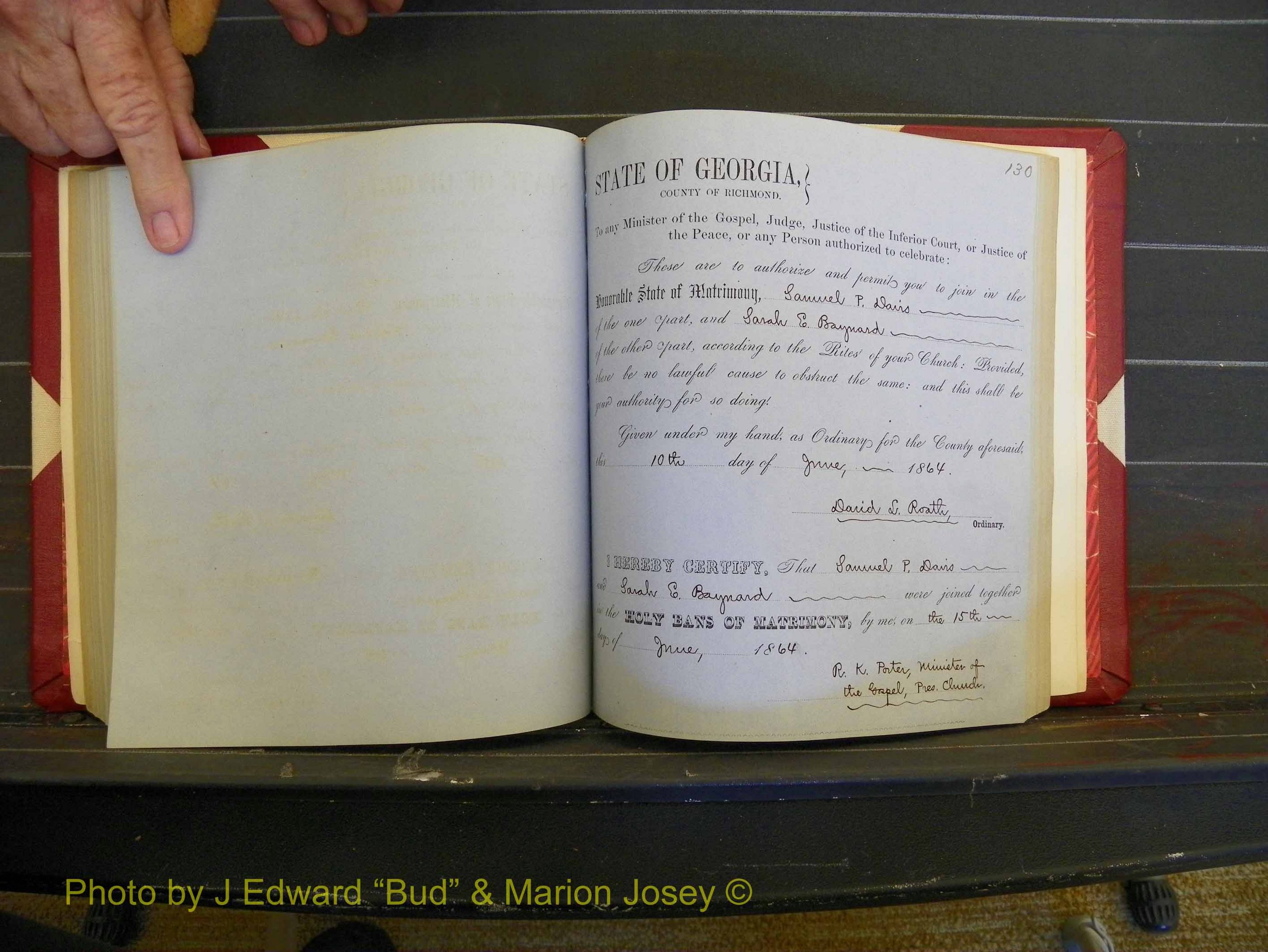 Richmond Marriages, Book D, 1863-1864 P 130.JPG