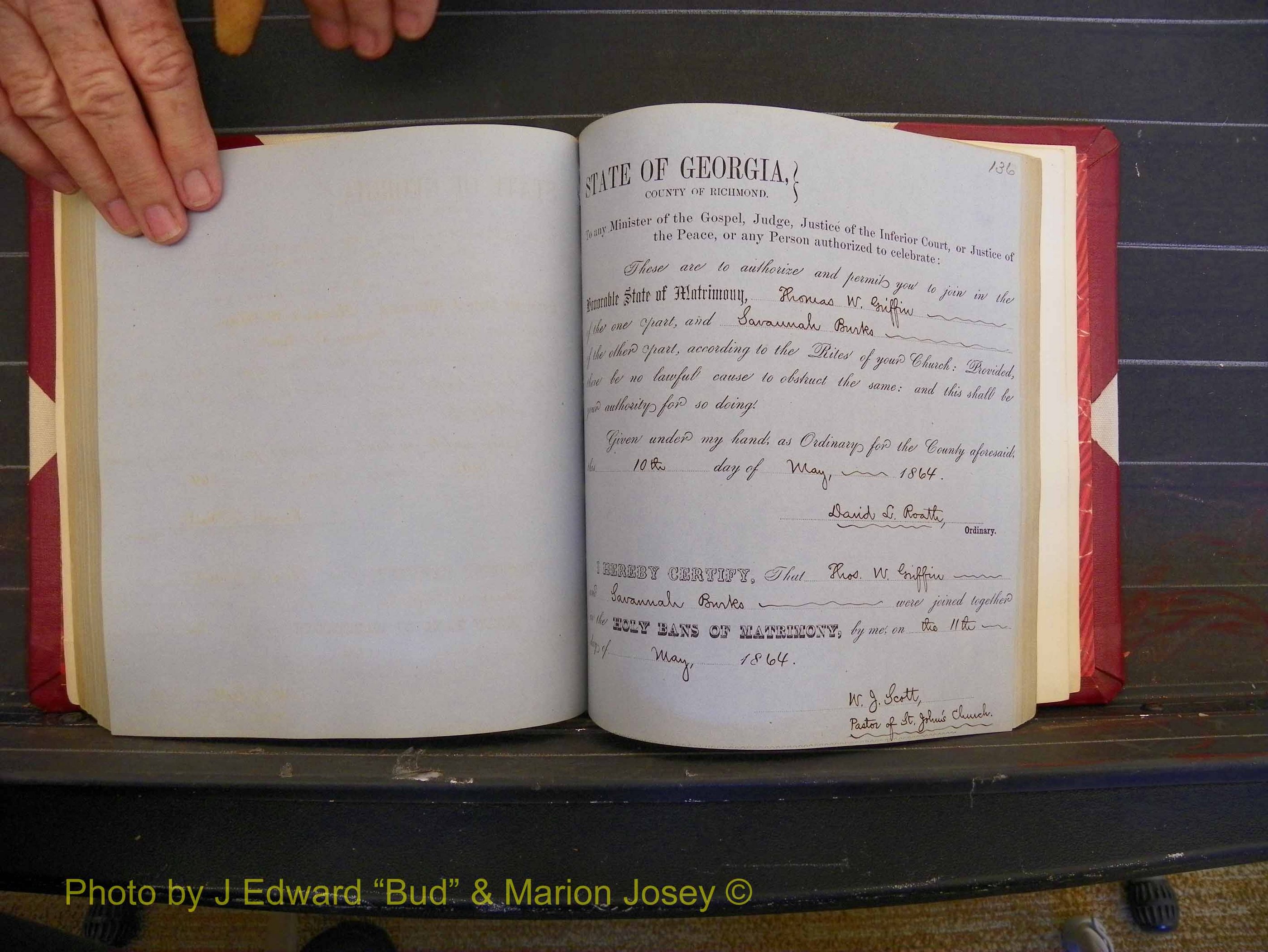 Richmond Marriages, Book D, 1863-1864 P 136.JPG