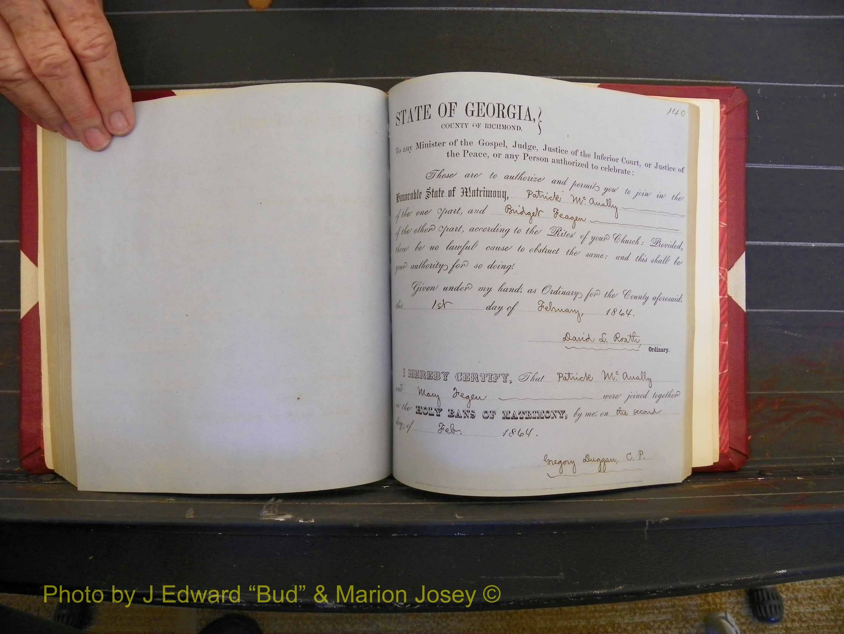 Richmond Marriages, Book D, 1863-1864 P 140.JPG