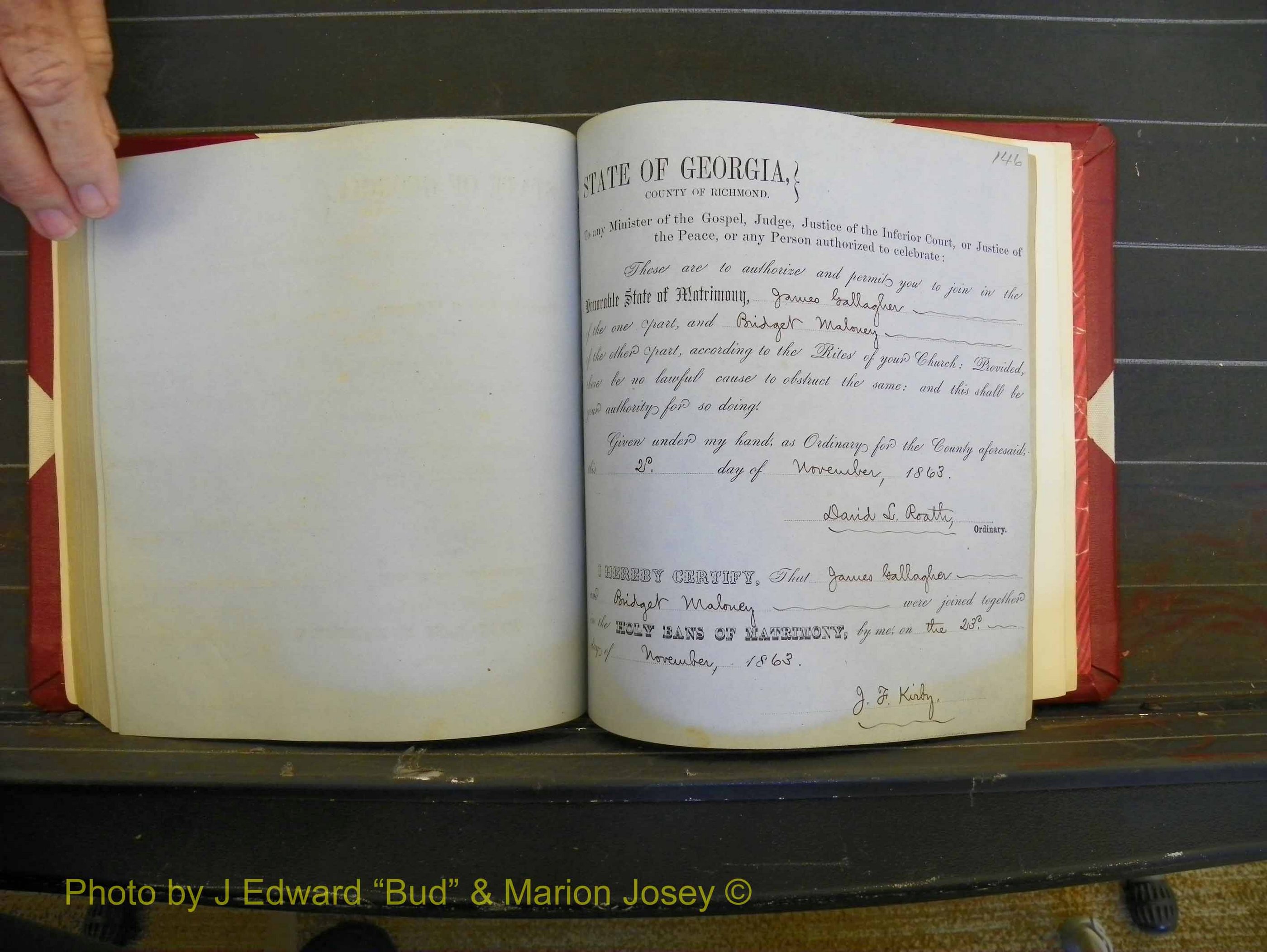 Richmond Marriages, Book D, 1863-1864 P 146.JPG