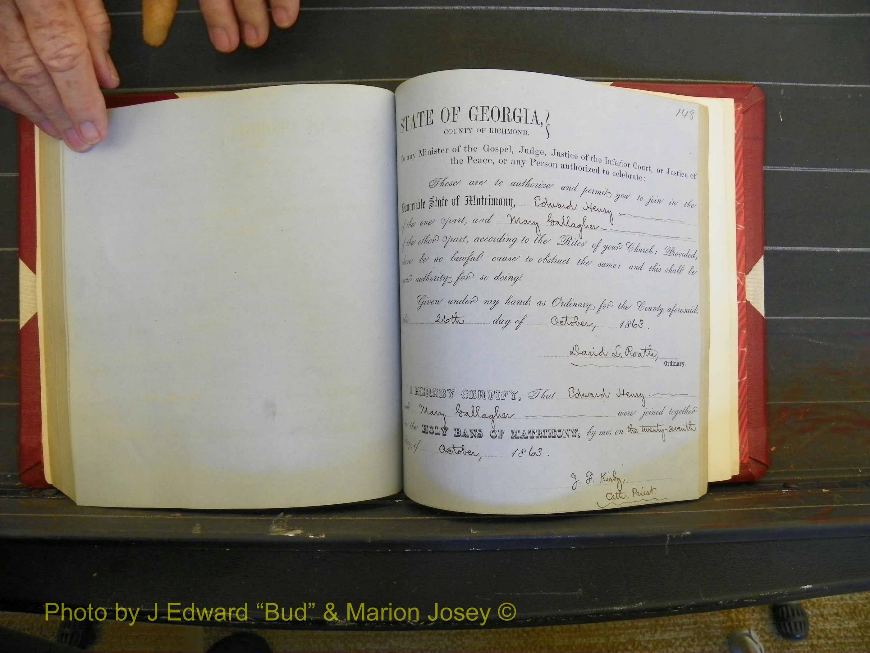 Richmond Marriages, Book D, 1863-1864 P 148.JPG
