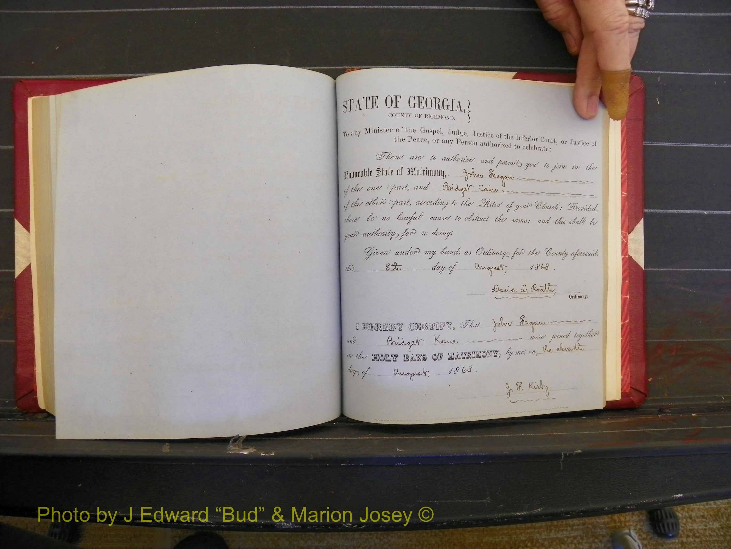 Richmond Marriages, Book D, 1863-1864 P 155.JPG