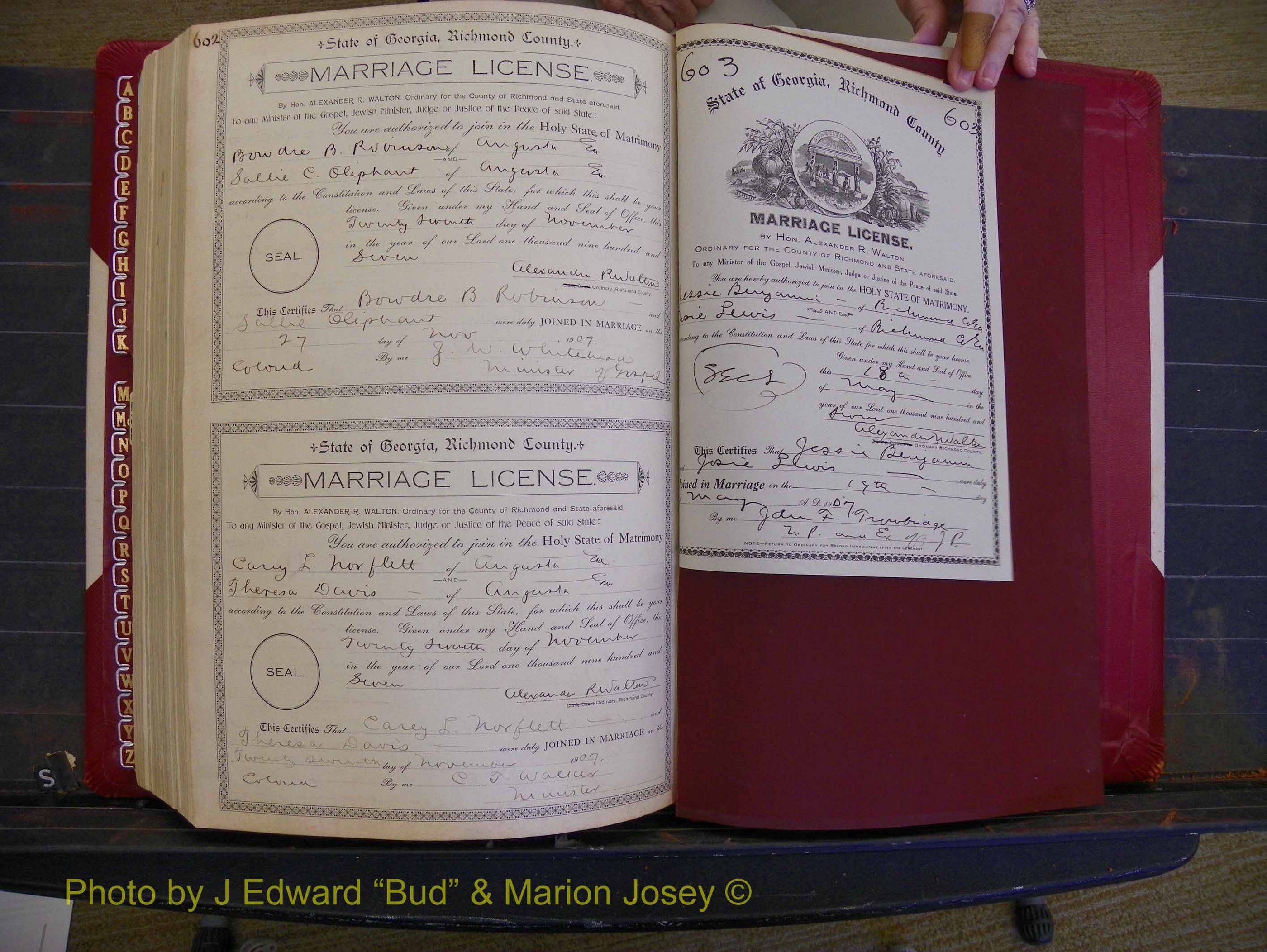 Richmond Marriages, Book DD, 1905-1907 P 602-603.JPG