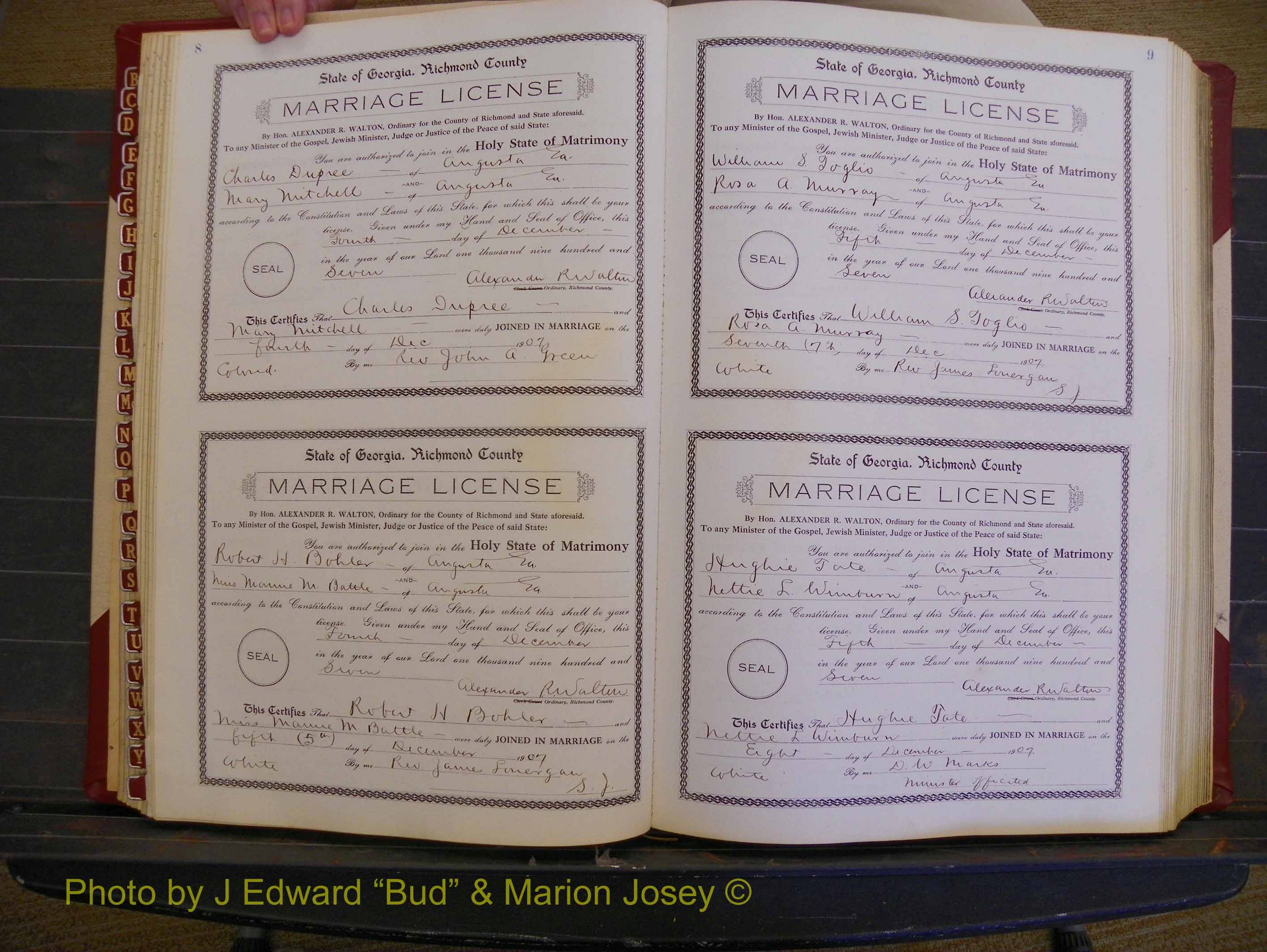 Richmond Marriages, Book EE, 1907-1909 P 008-009.JPG