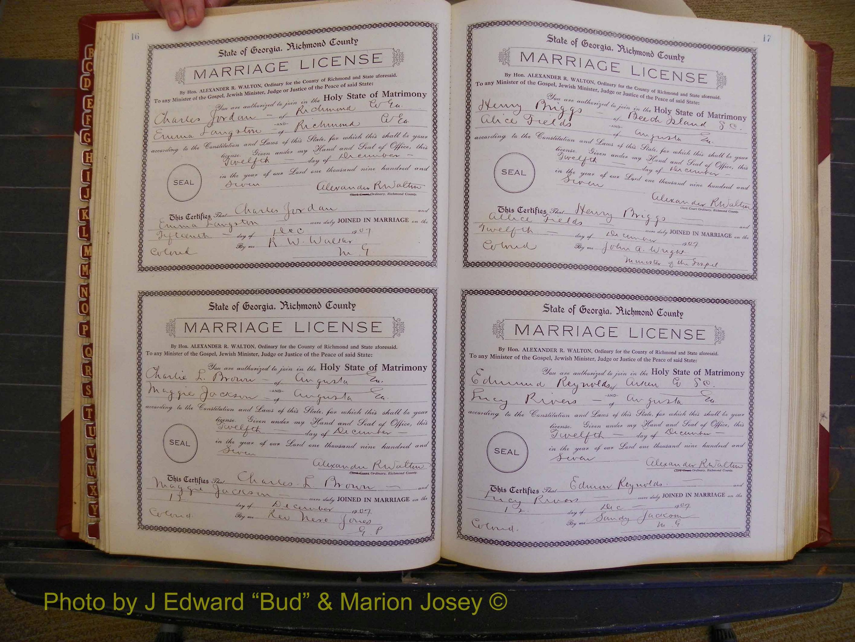Richmond Marriages, Book EE, 1907-1909 P 016-017.JPG