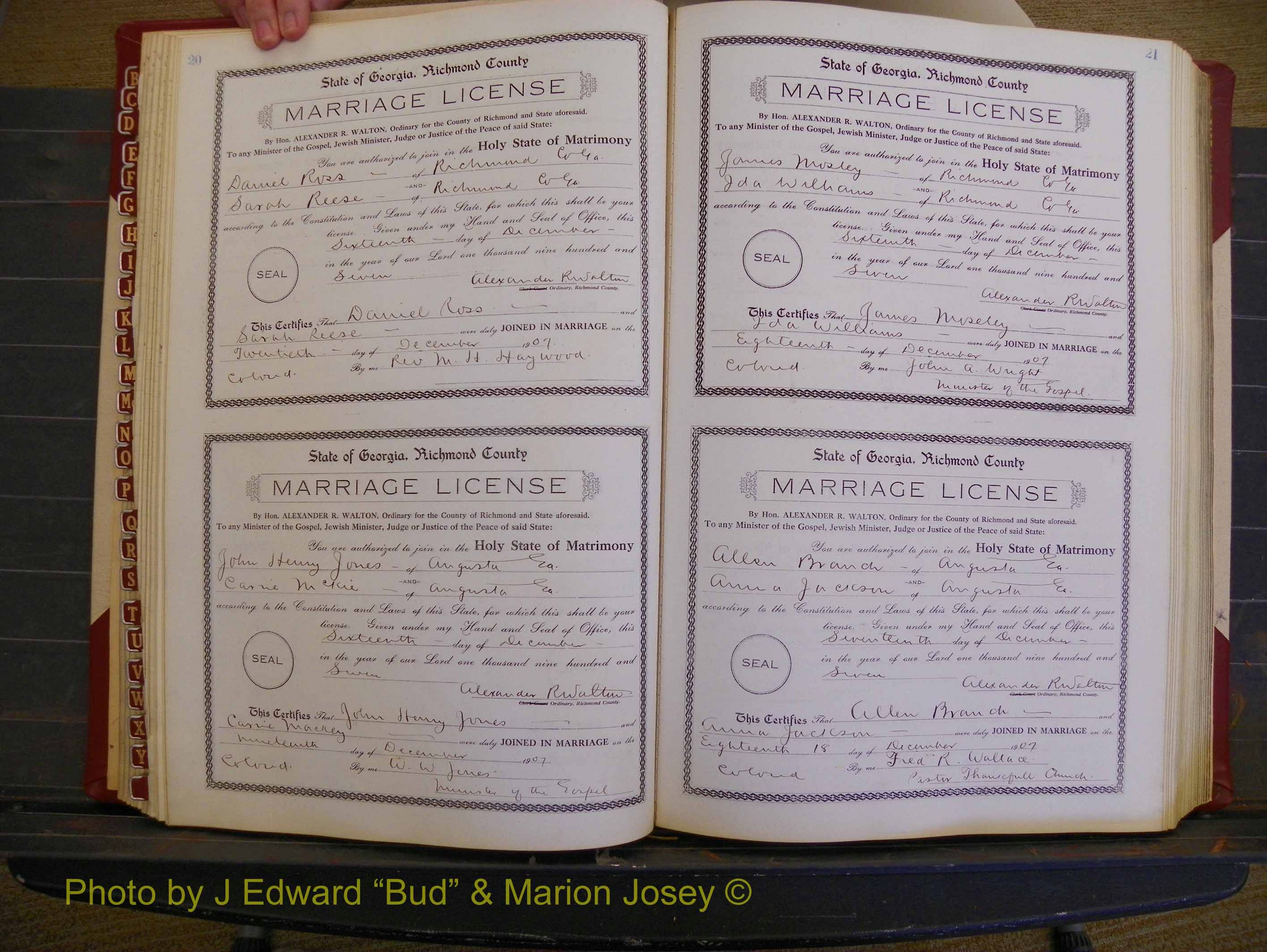 Richmond Marriages, Book EE, 1907-1909 P 020-021.JPG