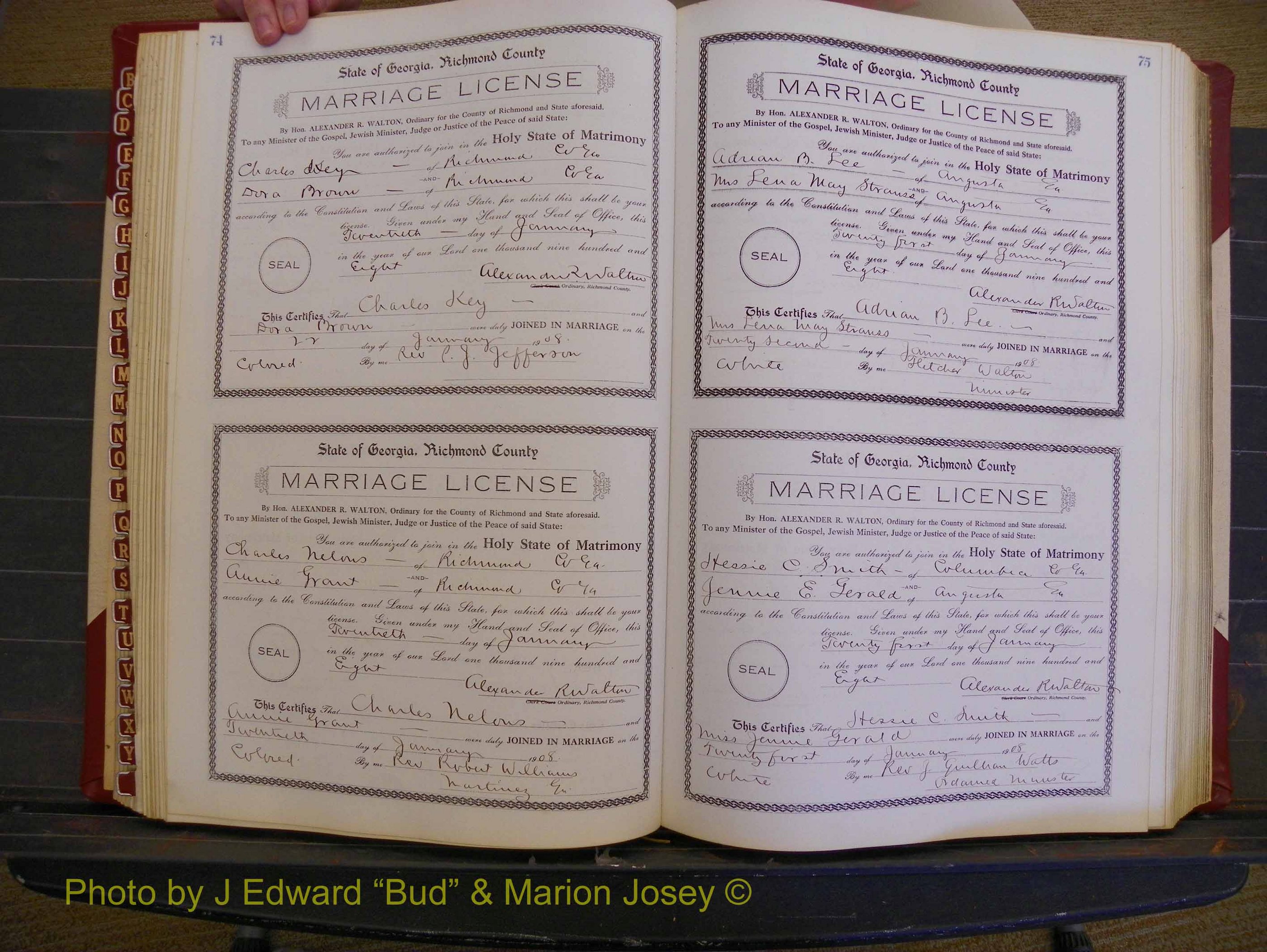 Richmond Marriages, Book EE, 1907-1909 P 074-075.JPG