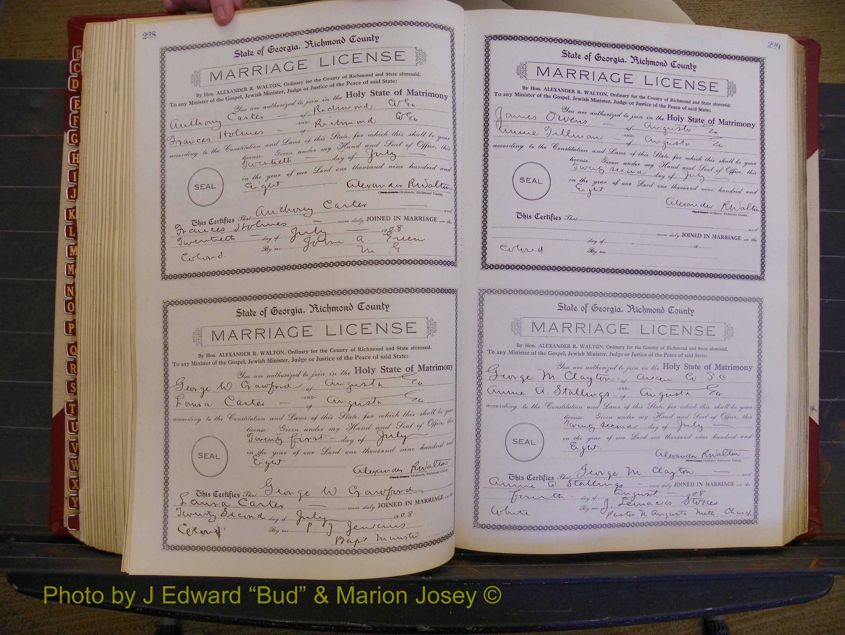 Richmond Marriages, Book EE, 1907-1909 P 228-229.JPG