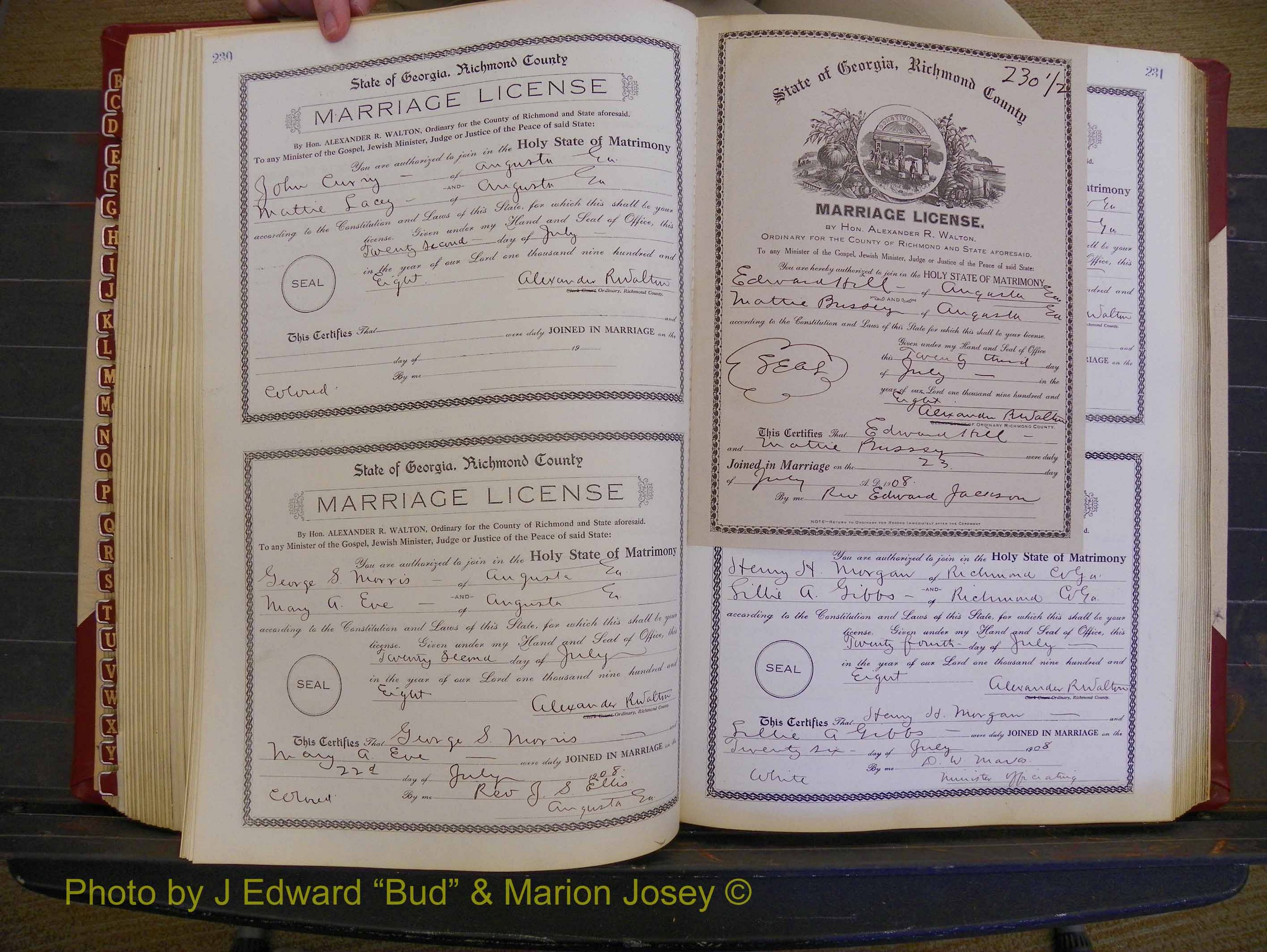 Richmond Marriages, Book EE, 1907-1909 P 230-231.JPG