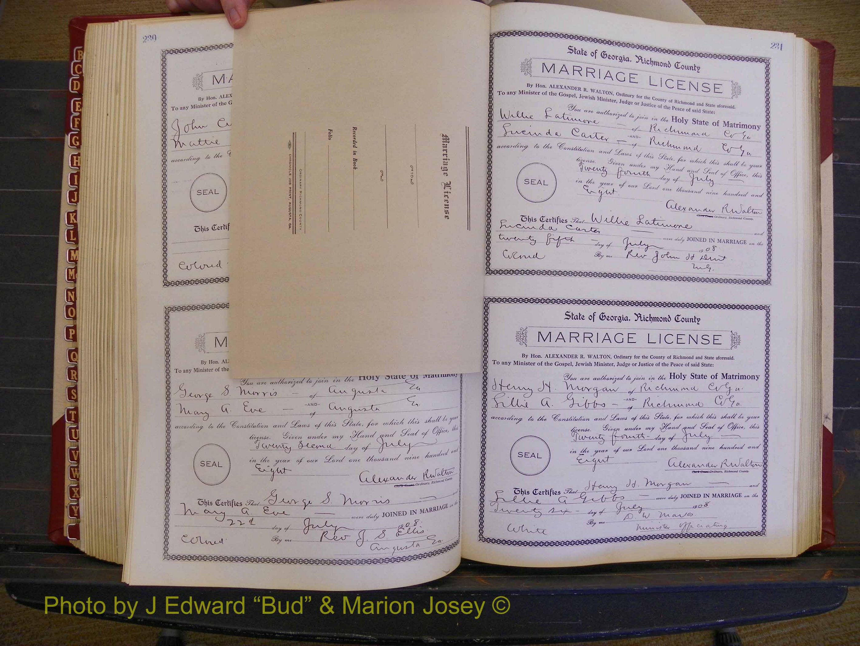 Richmond Marriages, Book EE, 1907-1909 P 230a-231a.JPG