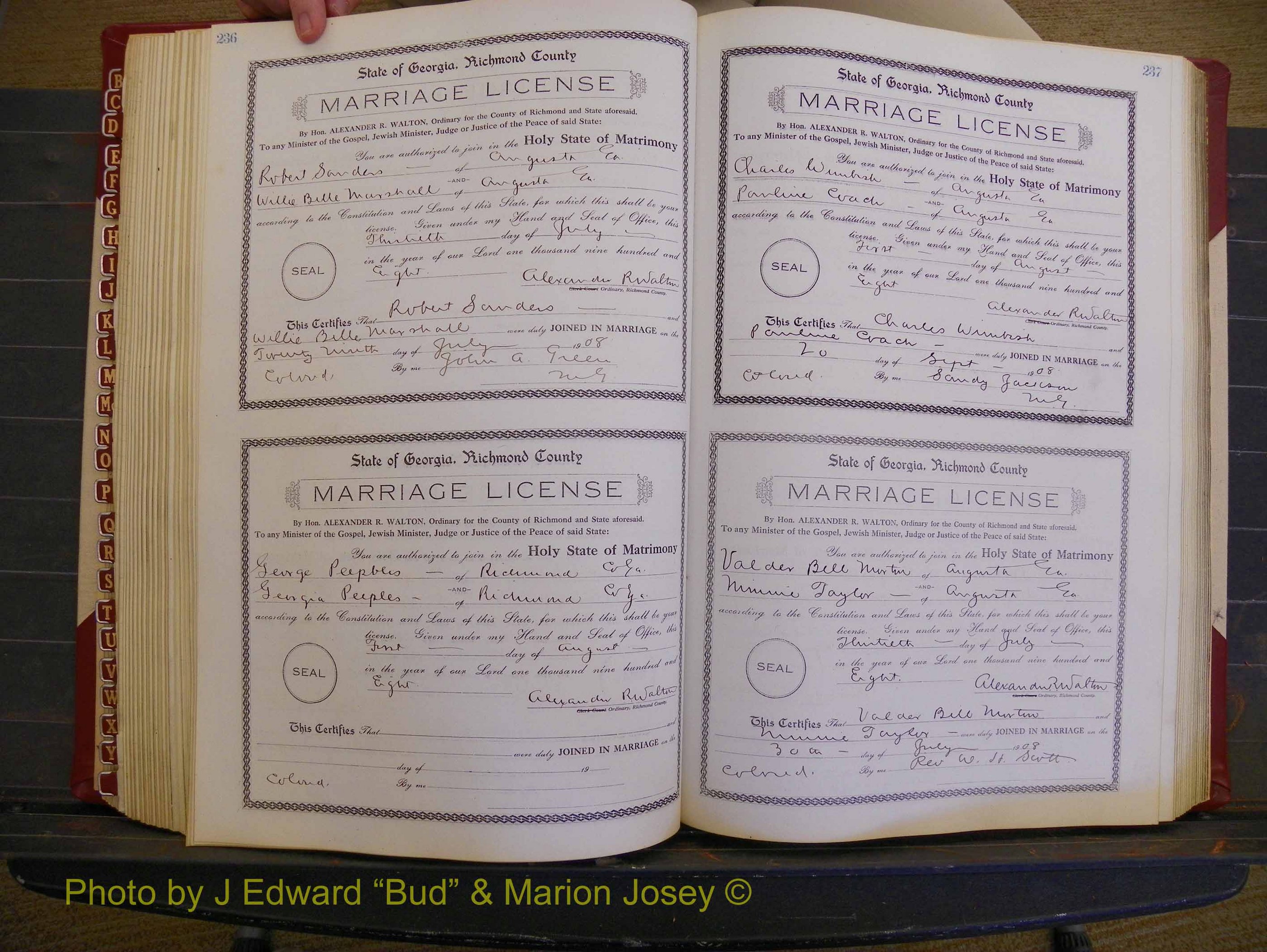 Richmond Marriages, Book EE, 1907-1909 P 236-237.JPG