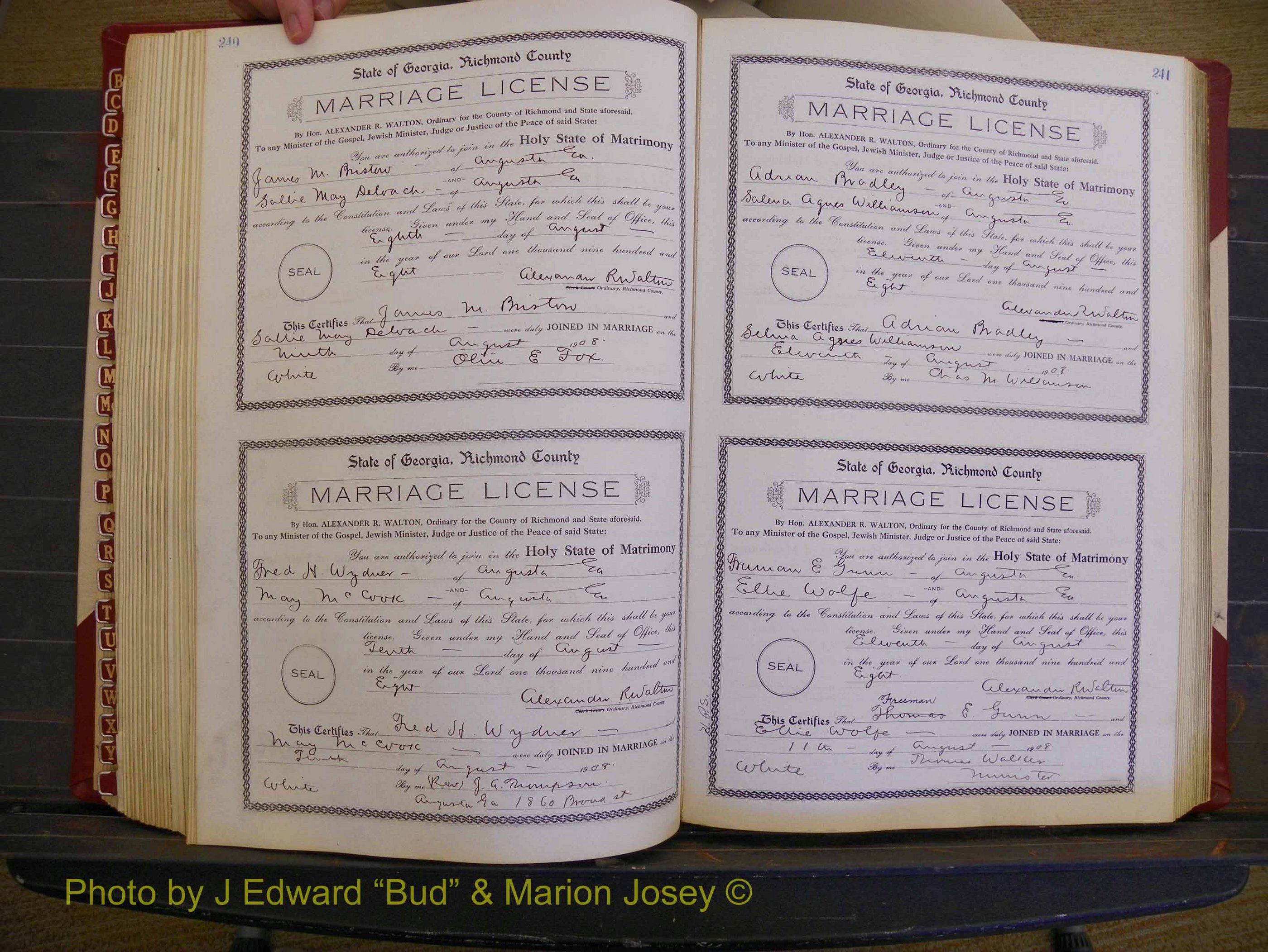 Richmond Marriages, Book EE, 1907-1909 P 240-241.JPG