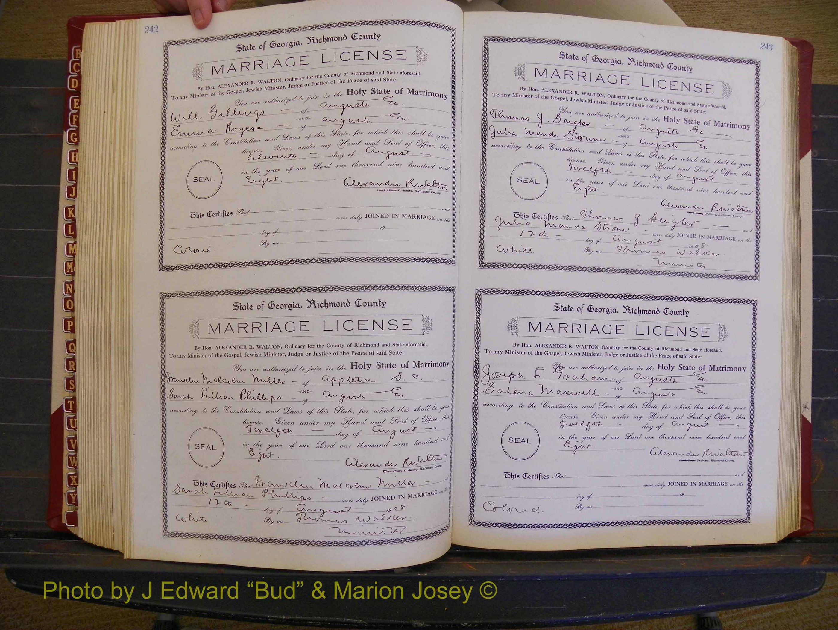 Richmond Marriages, Book EE, 1907-1909 P 242-243.JPG