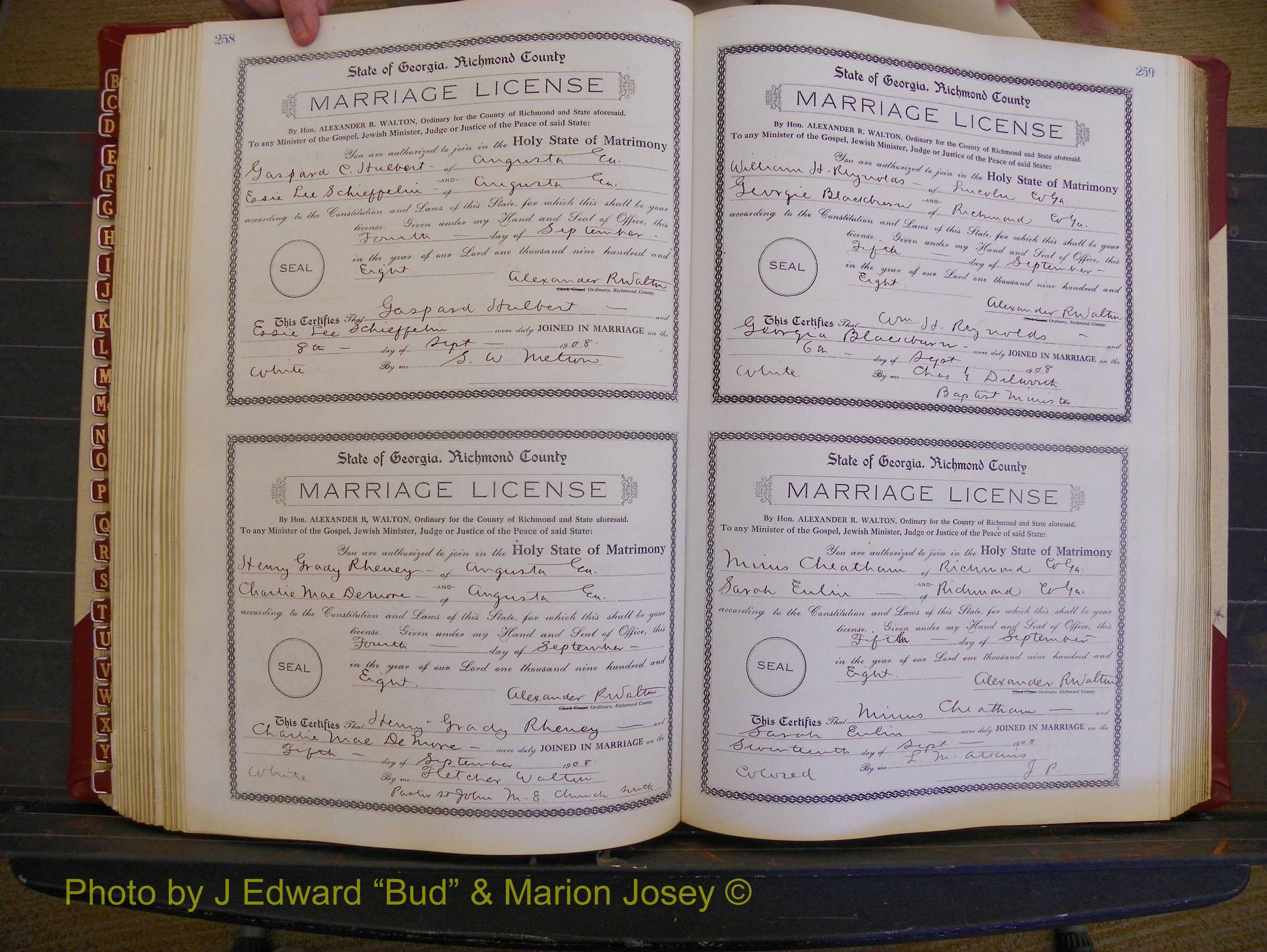 Richmond Marriages, Book EE, 1907-1909 P 258-259.JPG