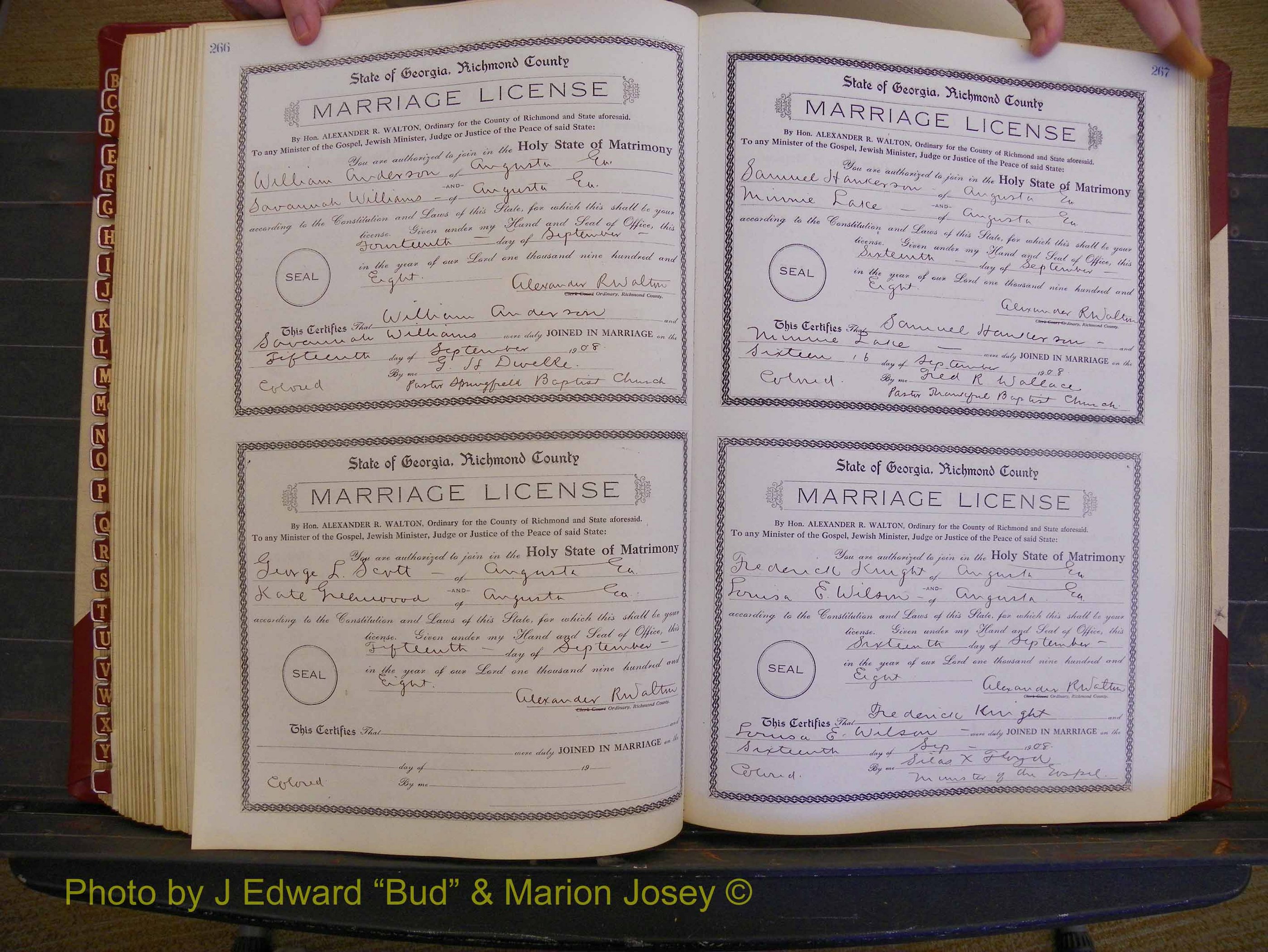 Richmond Marriages, Book EE, 1907-1909 P 266-267.JPG