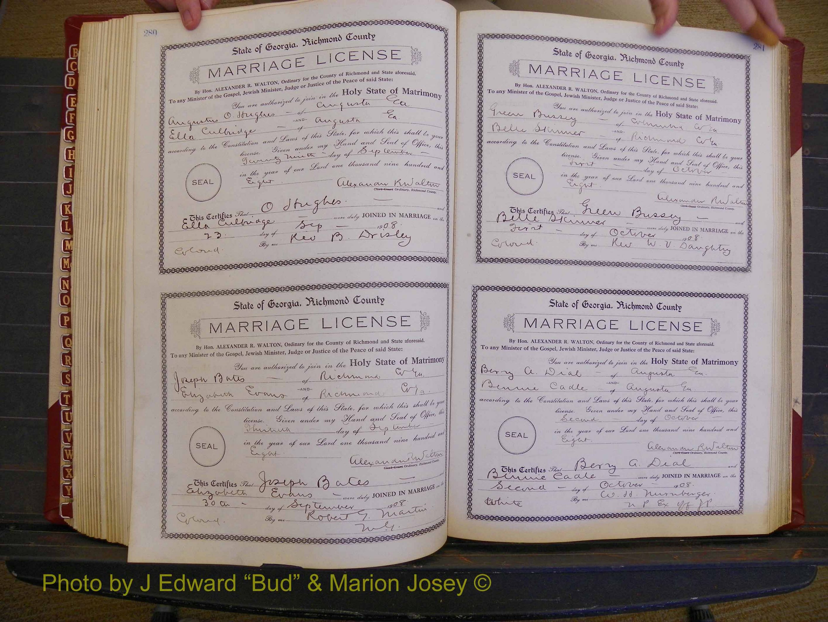 Richmond Marriages, Book EE, 1907-1909 P 280-281.JPG