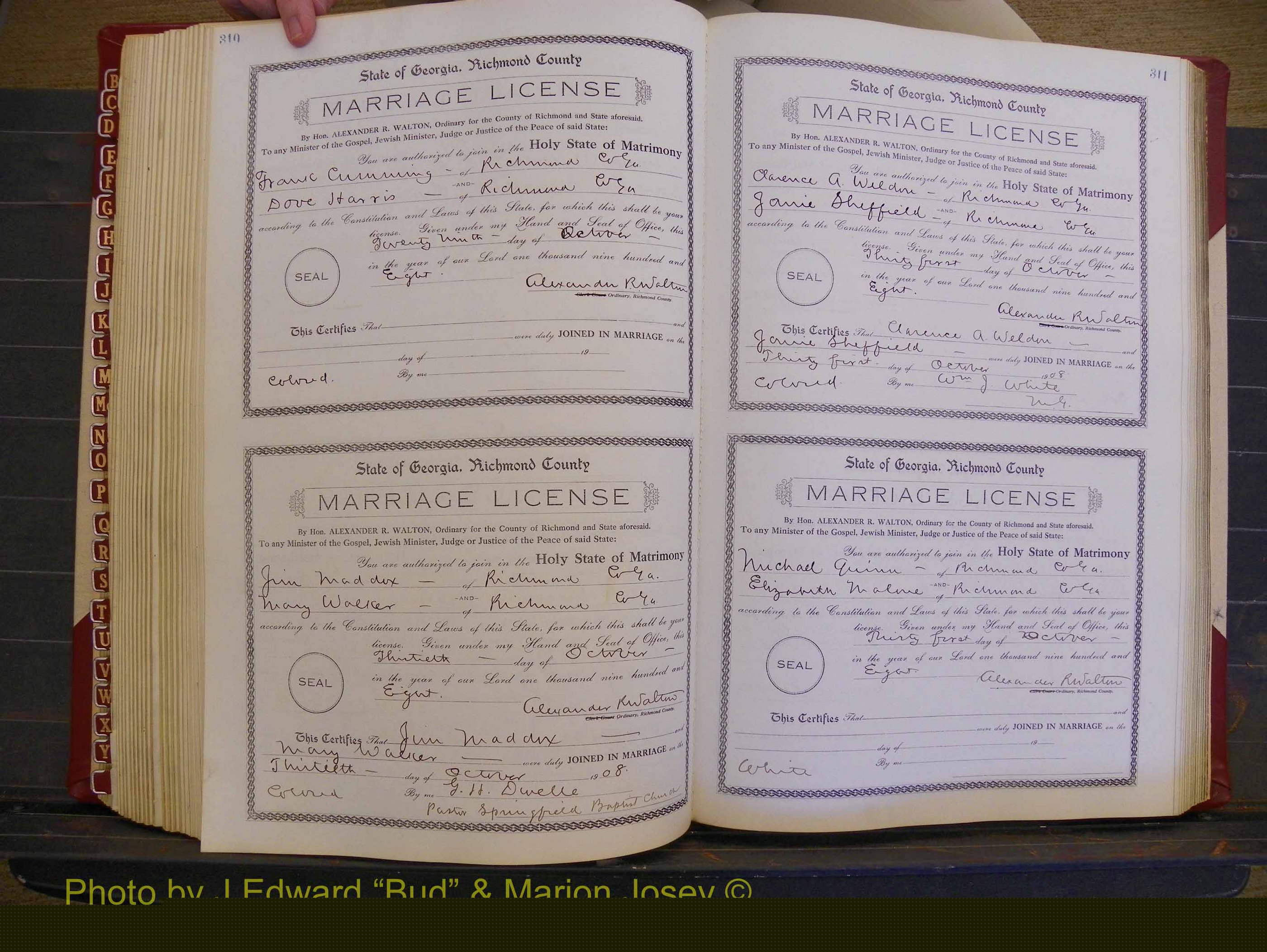 Richmond Marriages, Book EE, 1907-1909 P 310-311.JPG