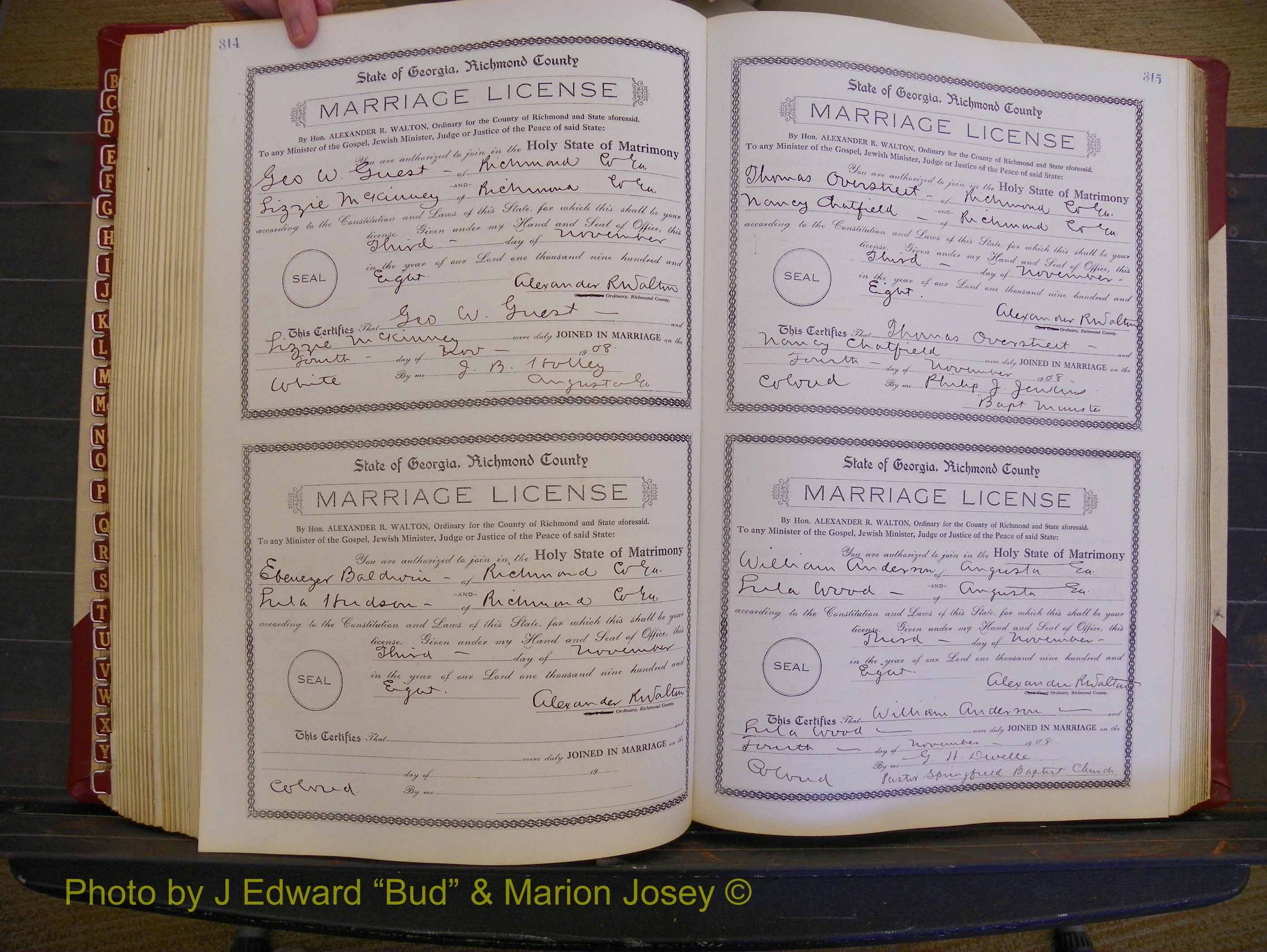 Richmond Marriages, Book EE, 1907-1909 P 314-315.JPG