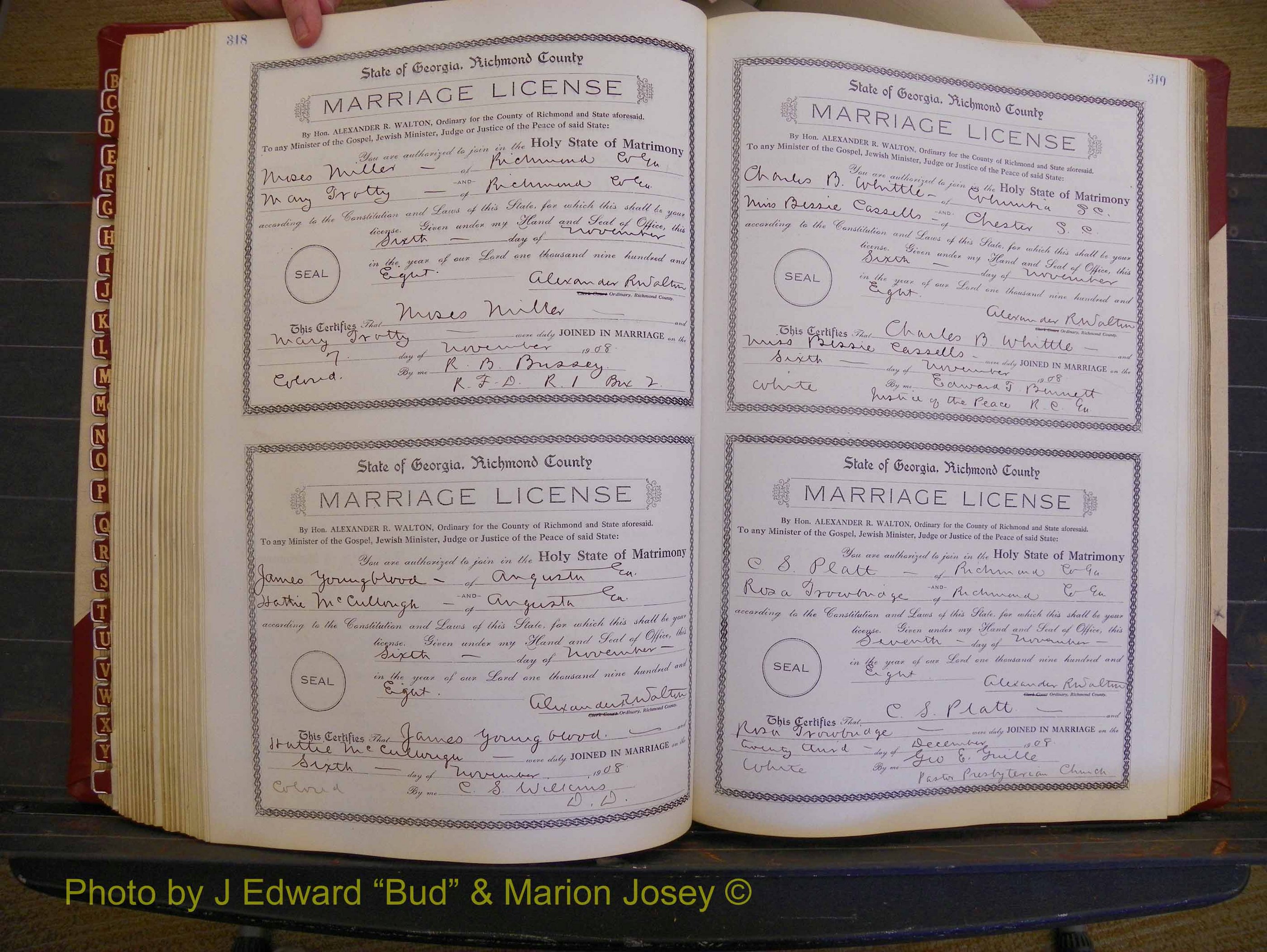 Richmond Marriages, Book EE, 1907-1909 P 318-319.JPG