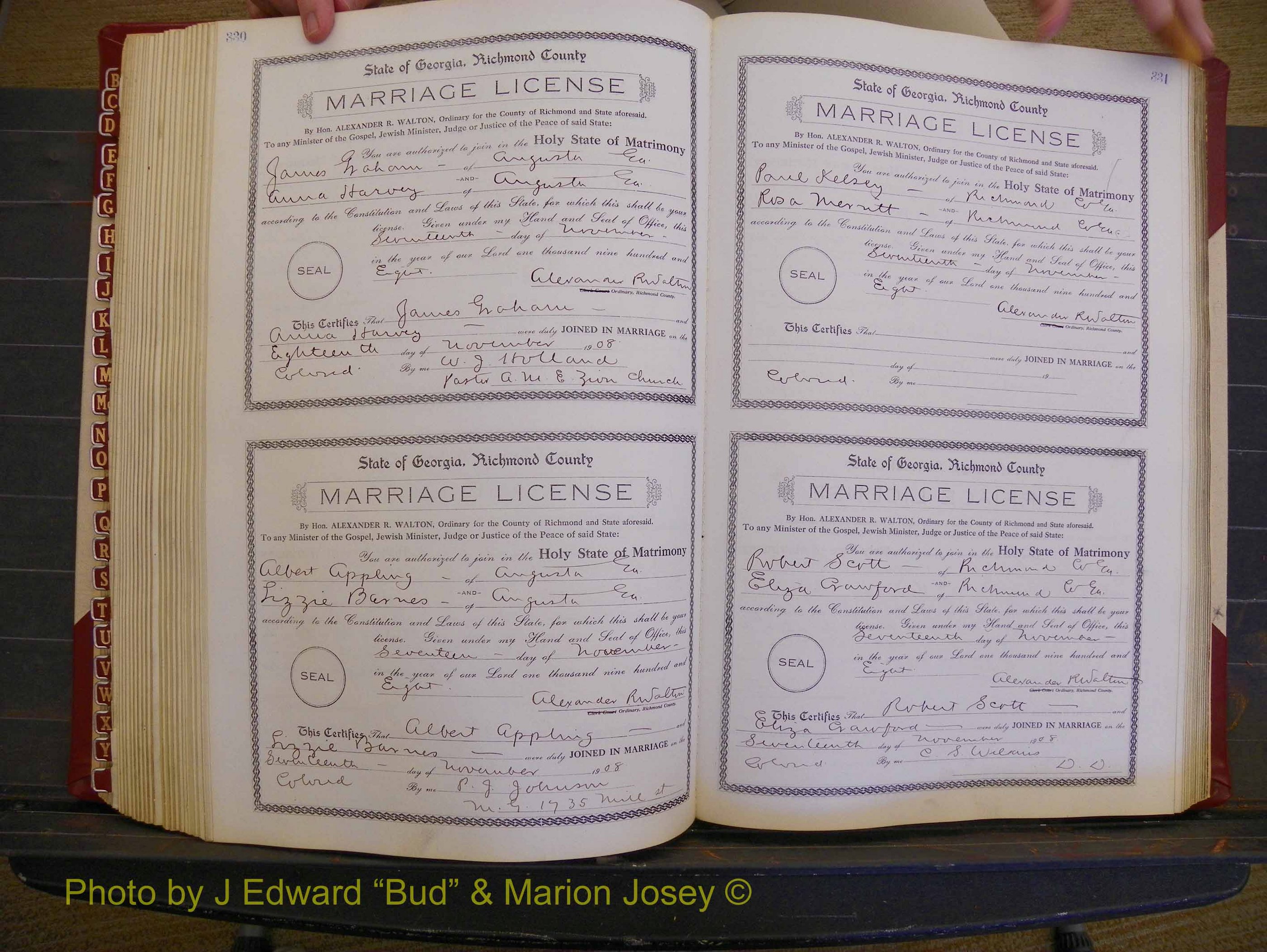 Richmond Marriages, Book EE, 1907-1909 P 330-331.JPG