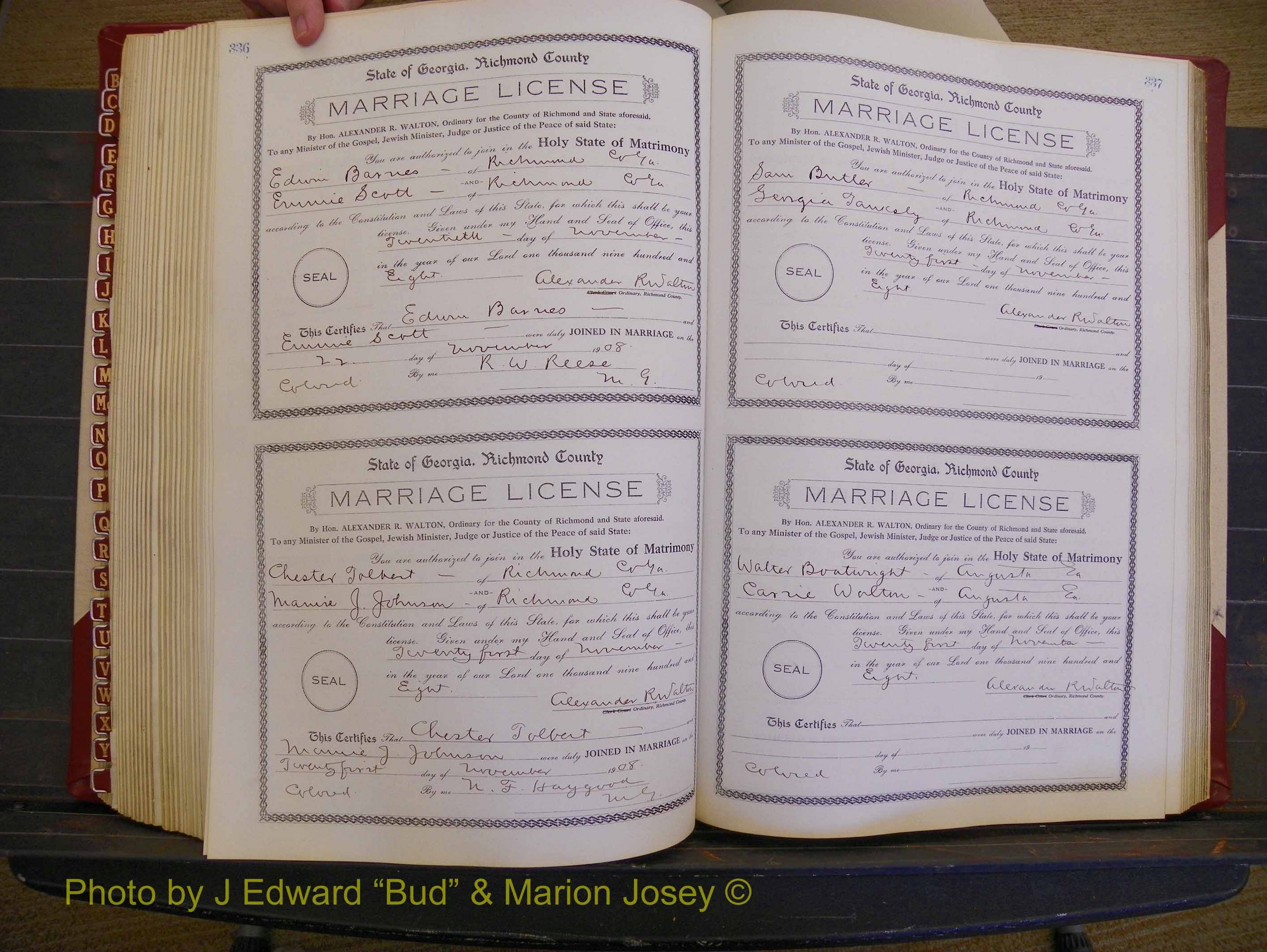 Richmond Marriages, Book EE, 1907-1909 P 336-337.JPG