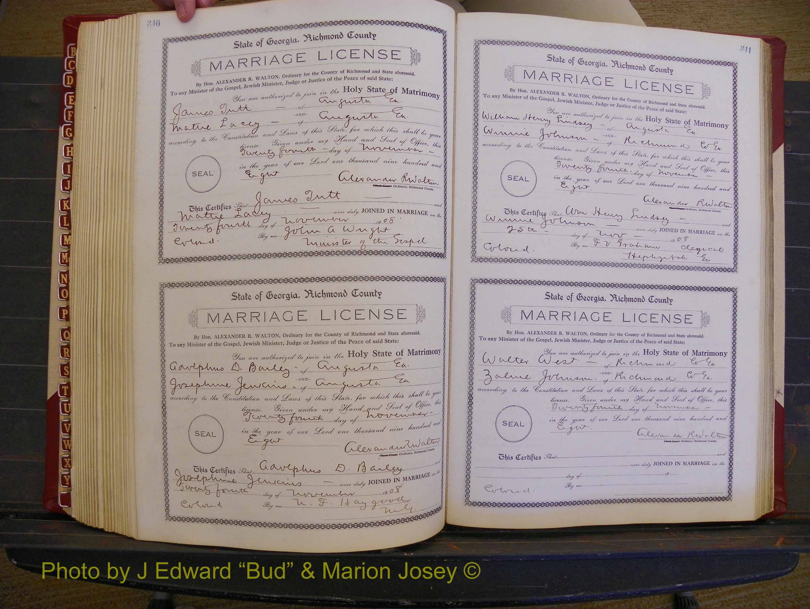 Richmond Marriages, Book EE, 1907-1909 P 340-341.JPG
