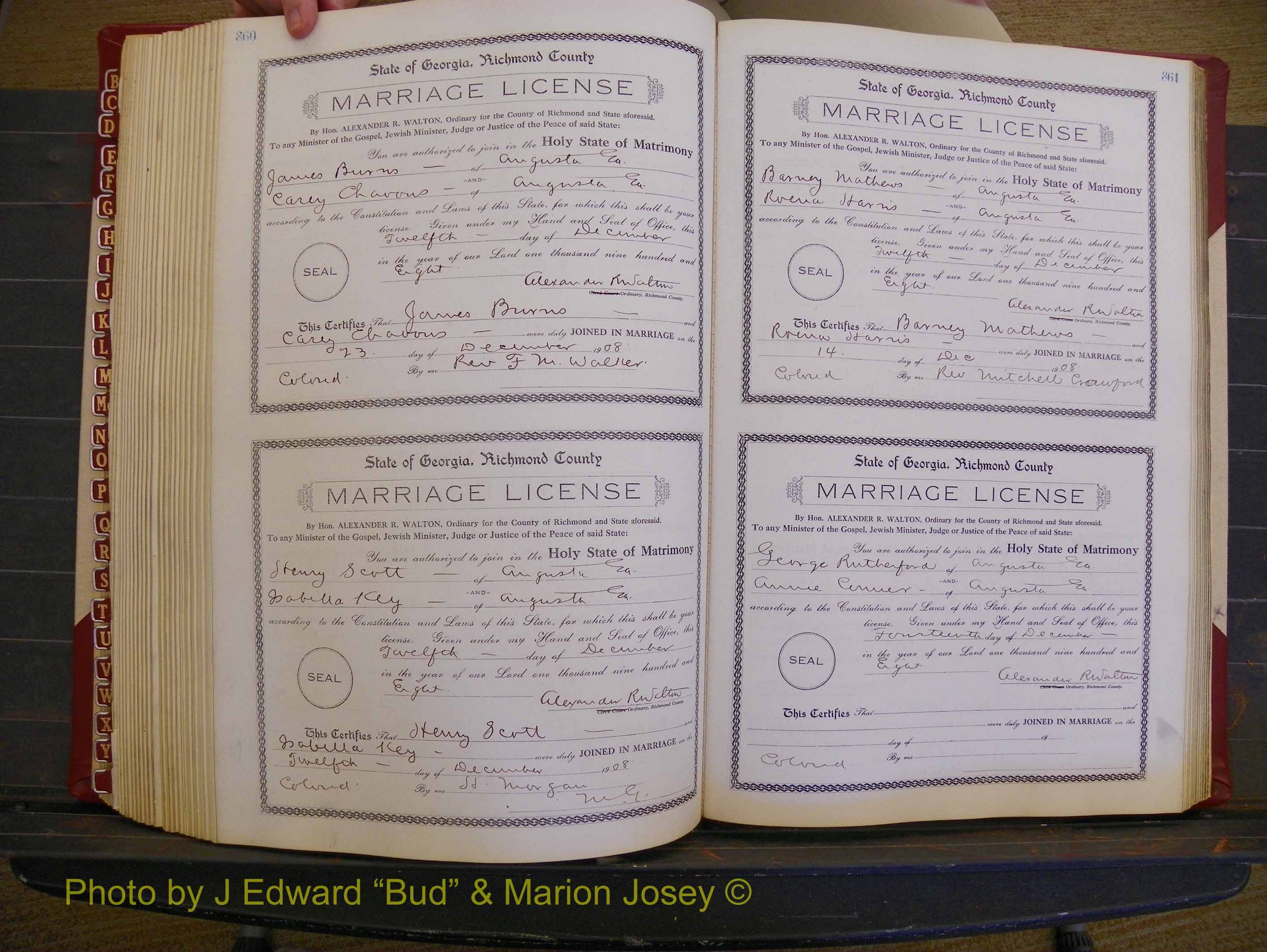Richmond Marriages, Book EE, 1907-1909 P 360-361.JPG