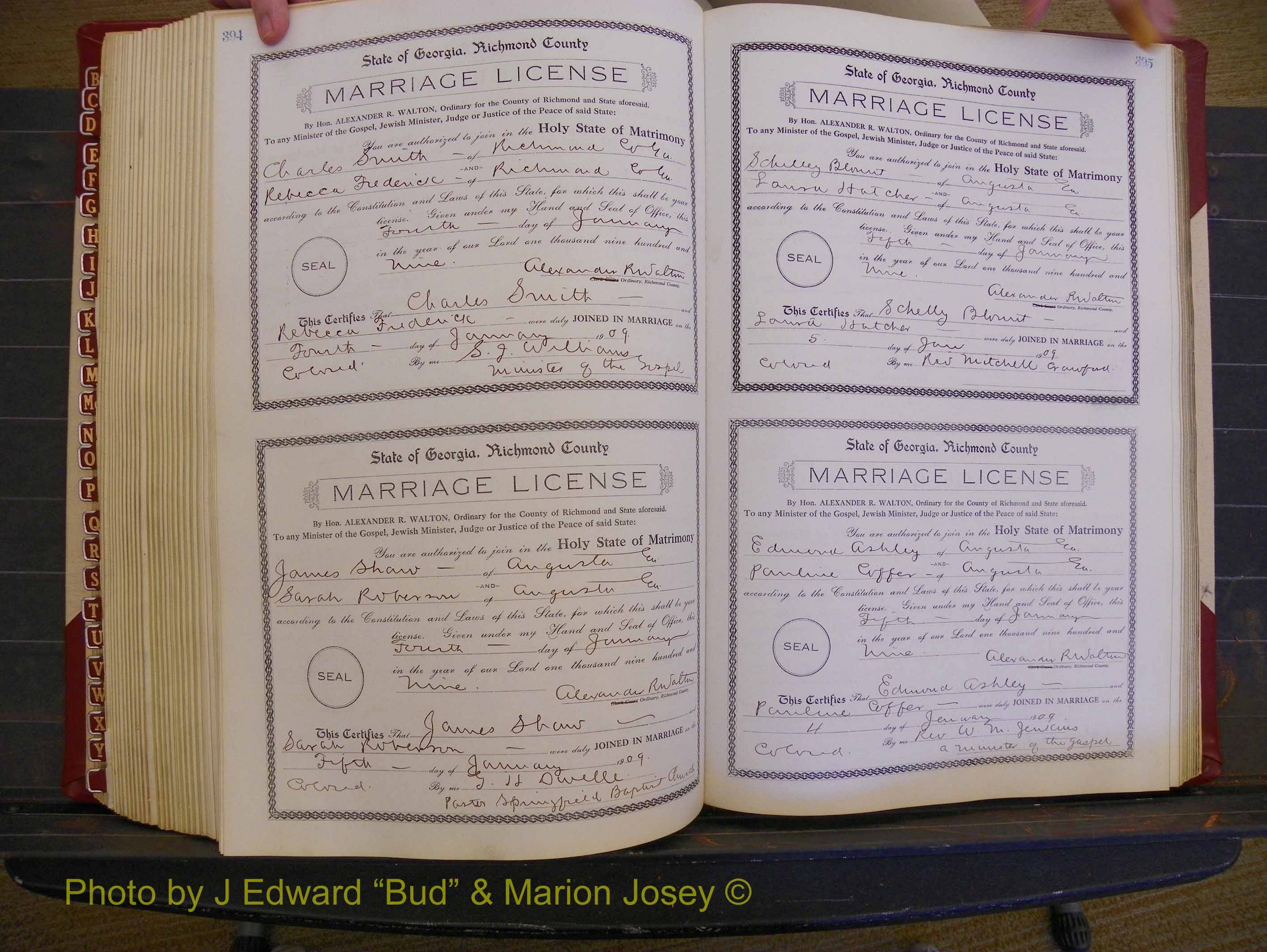 Richmond Marriages, Book EE, 1907-1909 P 394-395.JPG